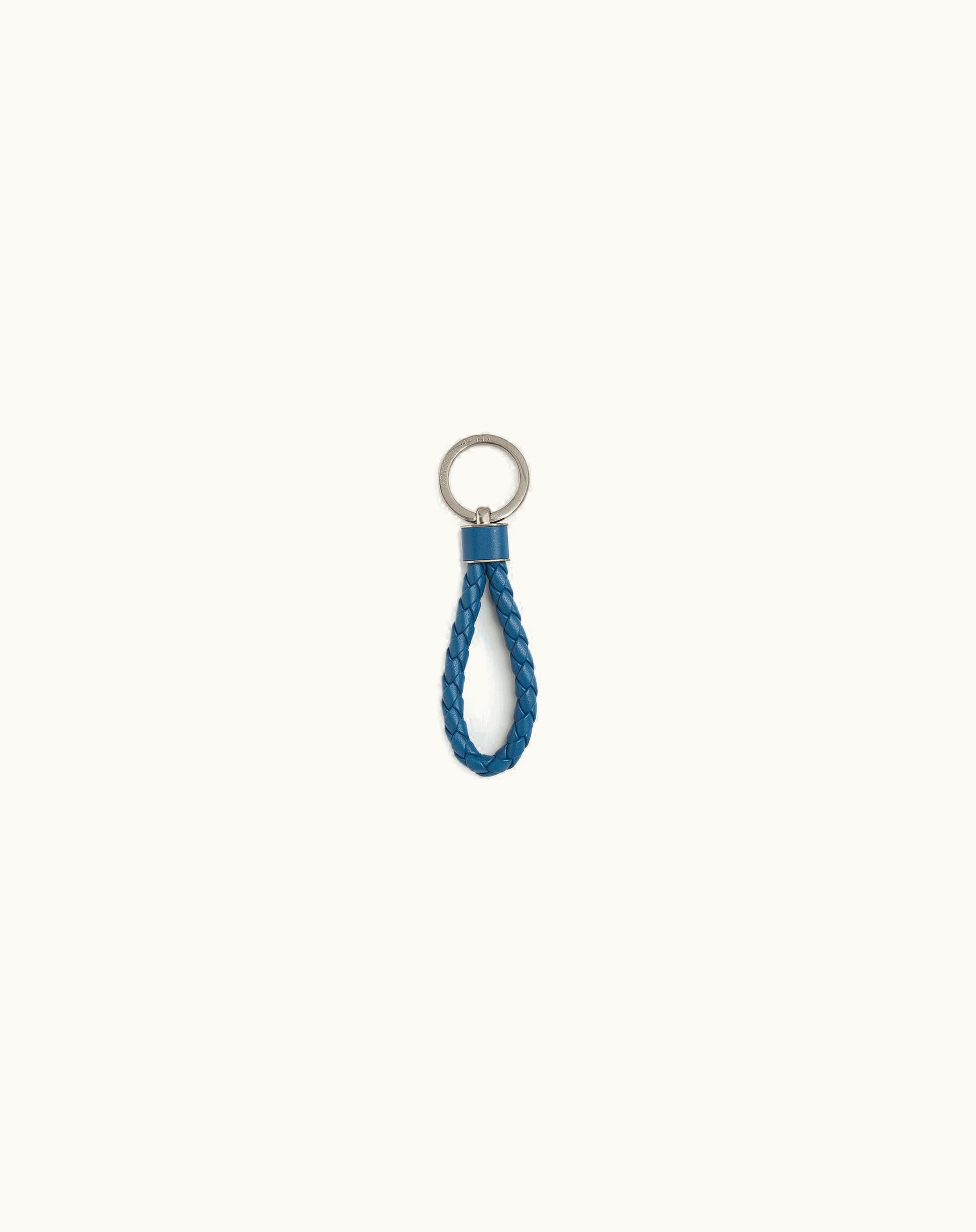 Bottega Veneta Bottega Veneta Men's Intreccio Key Ring In Deep Pacific
