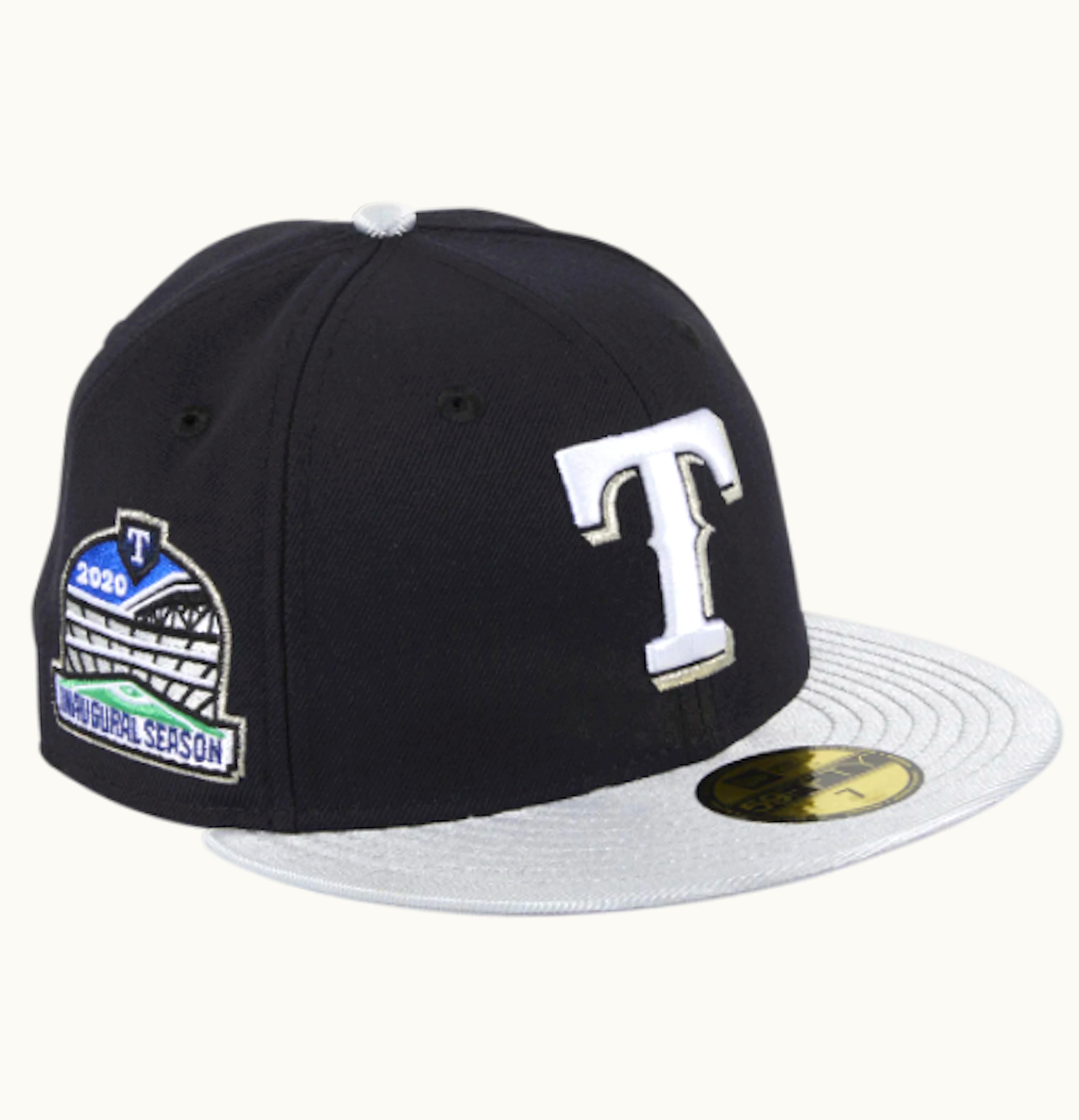 New Era New Era Texas Rangers Inaugural Patch Hat Club Exclusive Fitted Hat Navy Silver