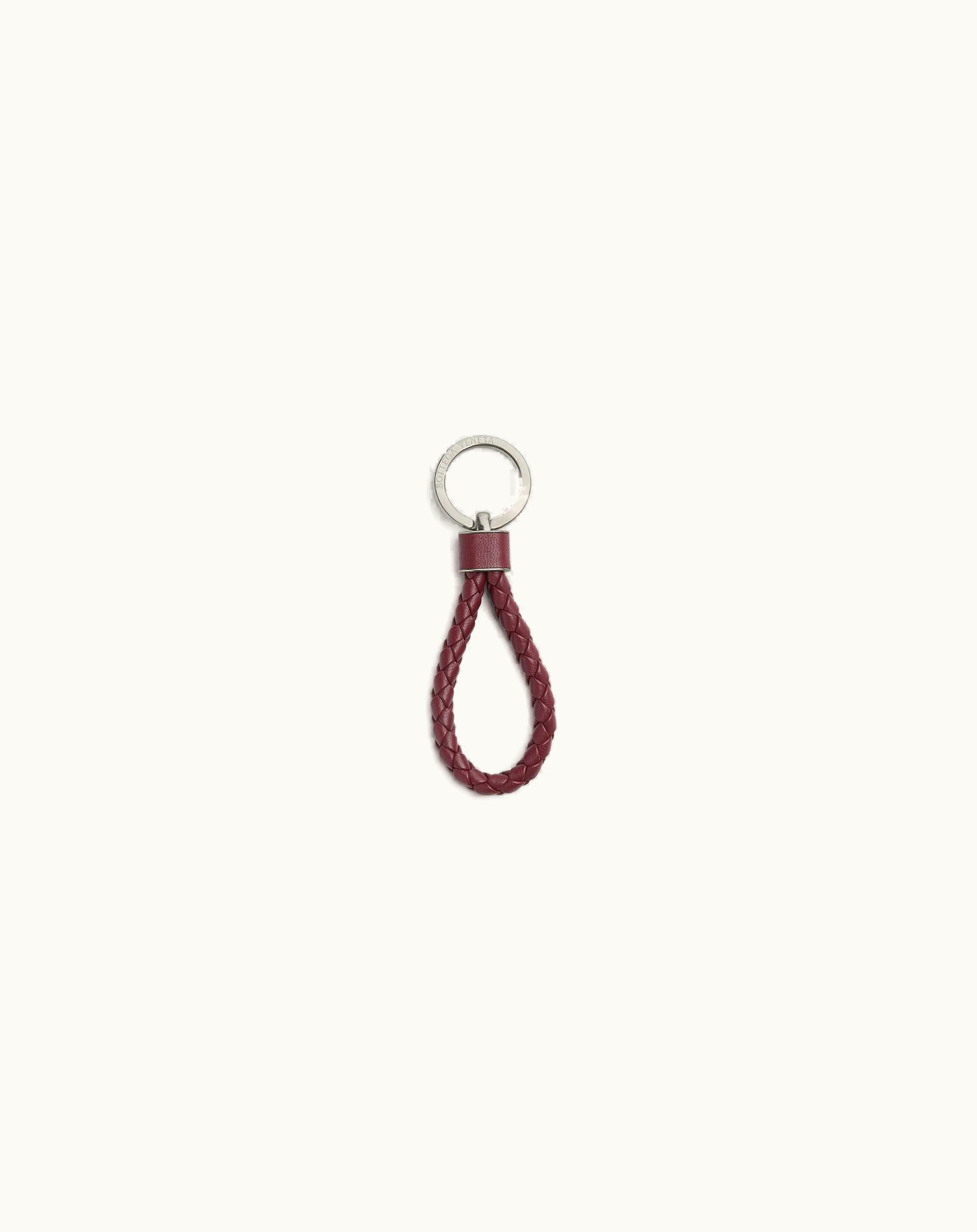 Bottega Veneta Bottega Veneta Men's Intreccio Key Ring In Barolo