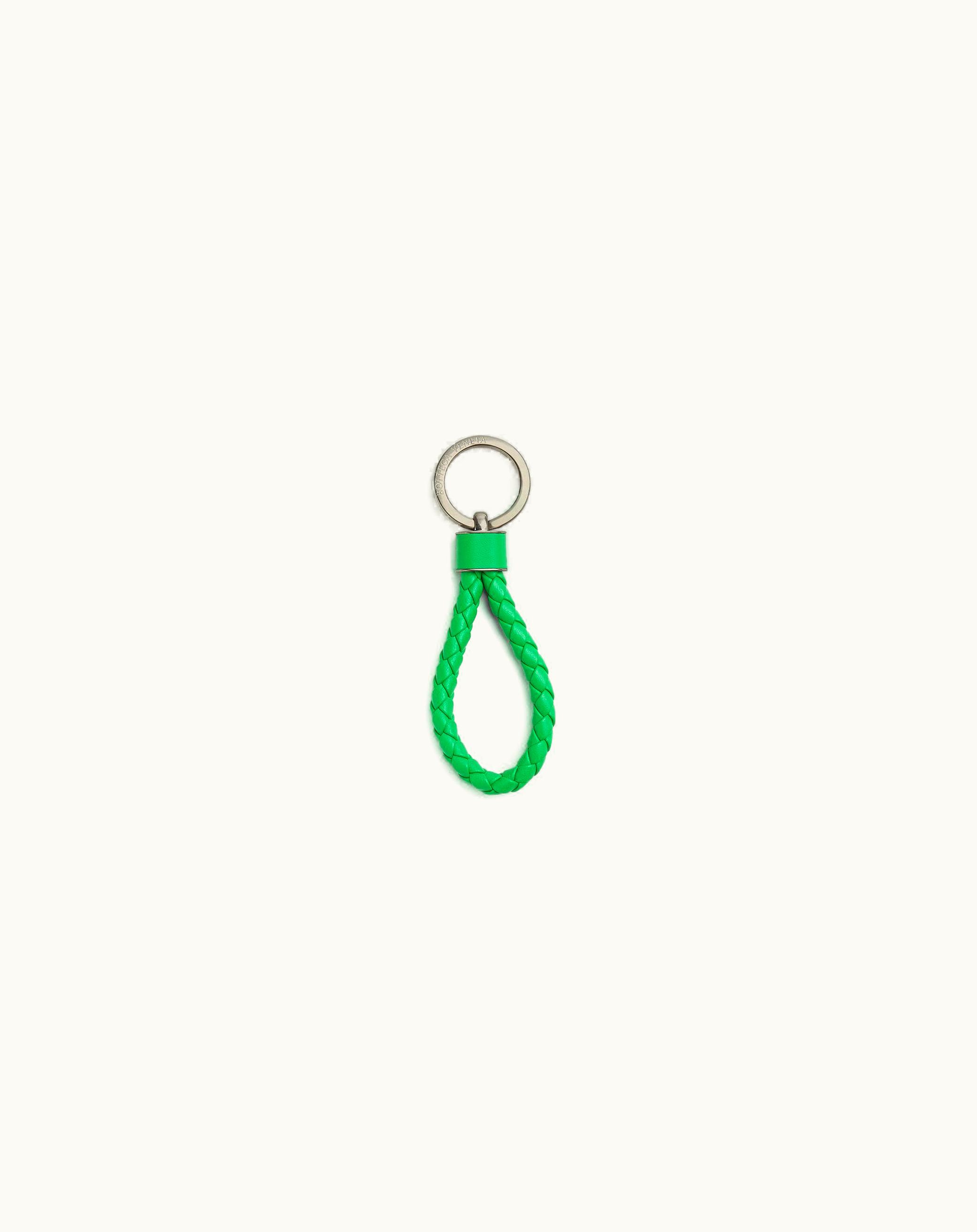 Bottega Veneta Bottega Veneta Men's Intreccio Key Ring In Parakeet