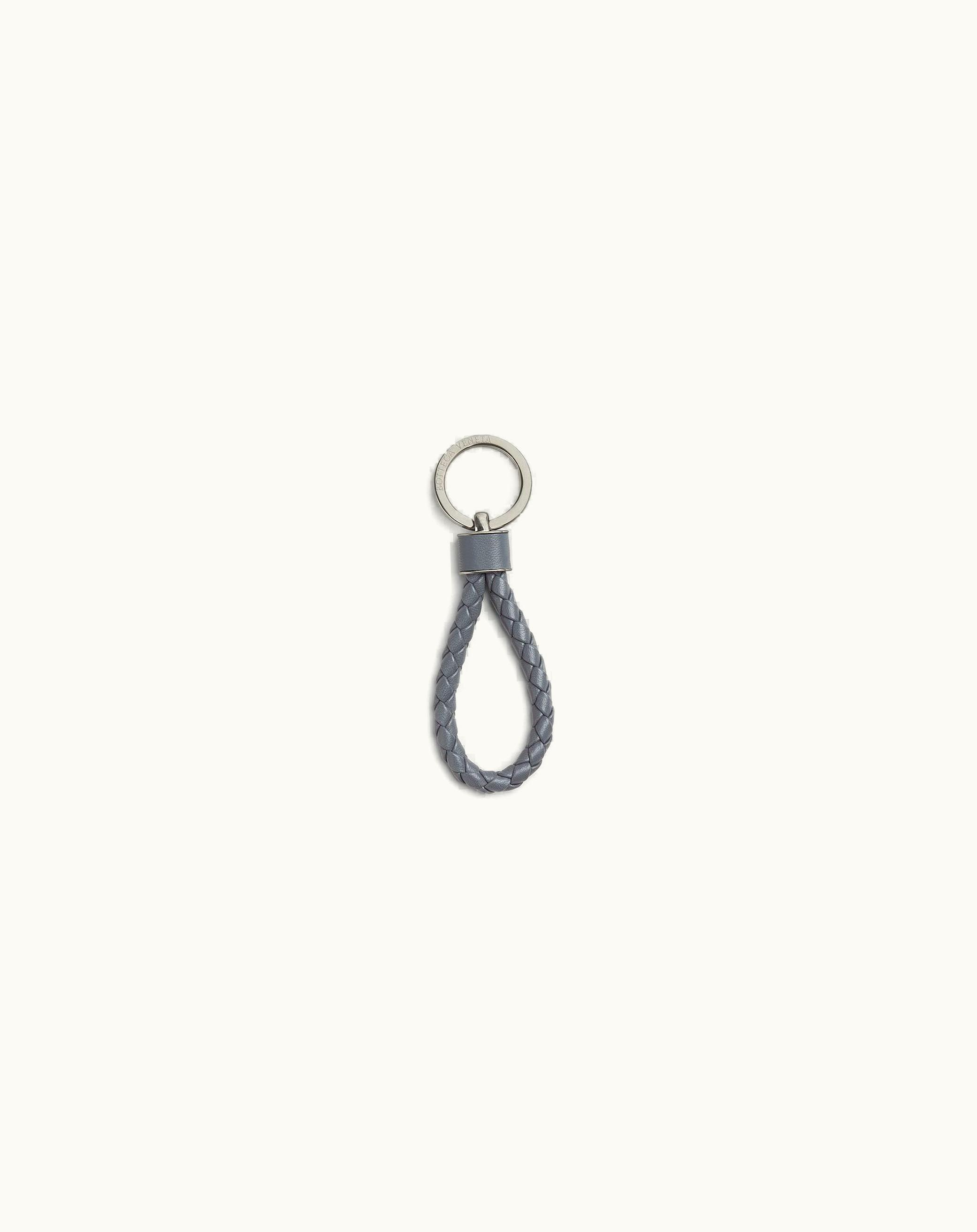 Bottega Veneta Bottega Veneta Men's Intreccio Key Ring In Thunder