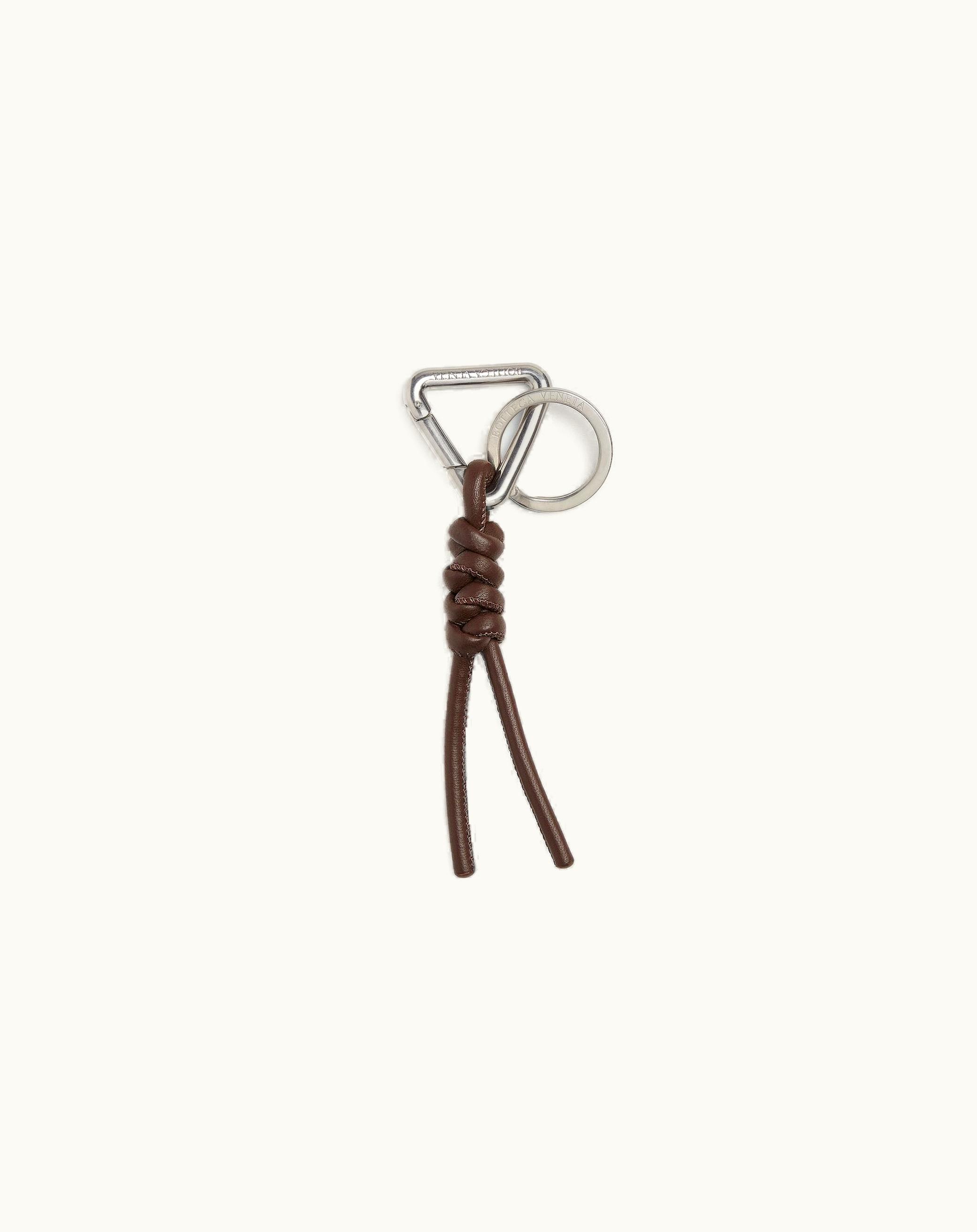 Bottega Veneta Bottega Veneta Men's Triangle Key Ring In Light Brown