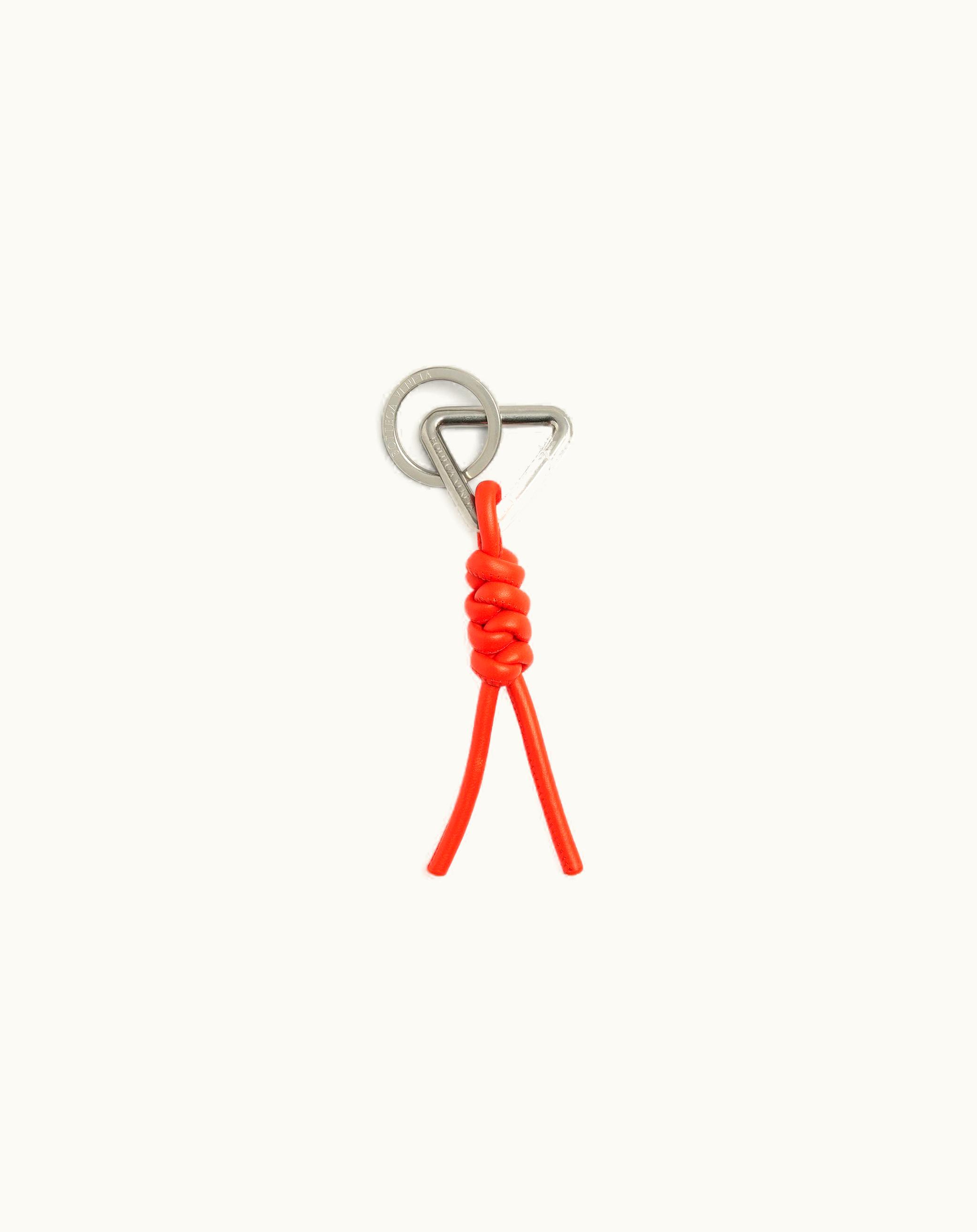 Bottega Veneta Men's Triangle Key Ring In Orange