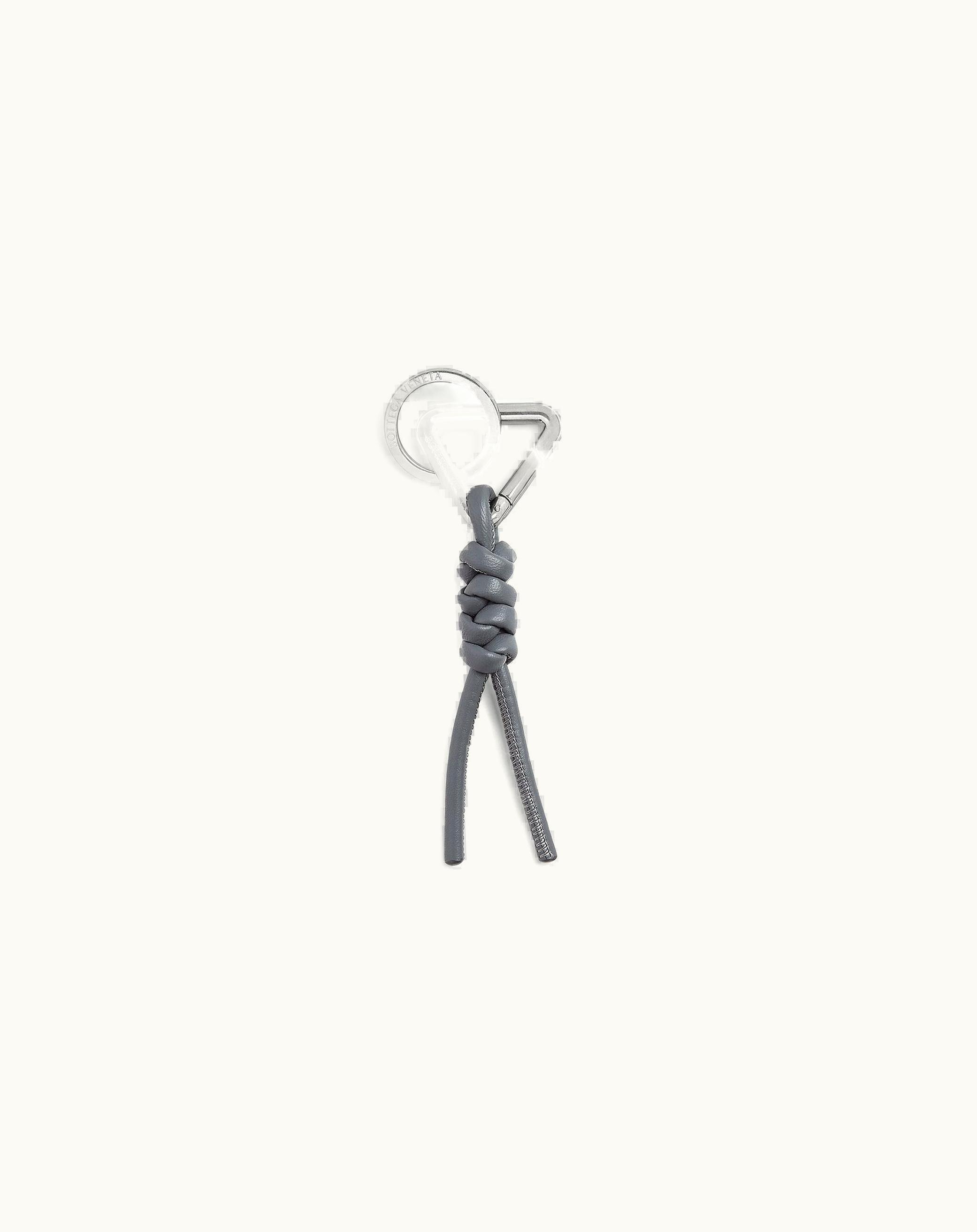 Bottega Veneta Men's Triangle Key Ring In Thunder