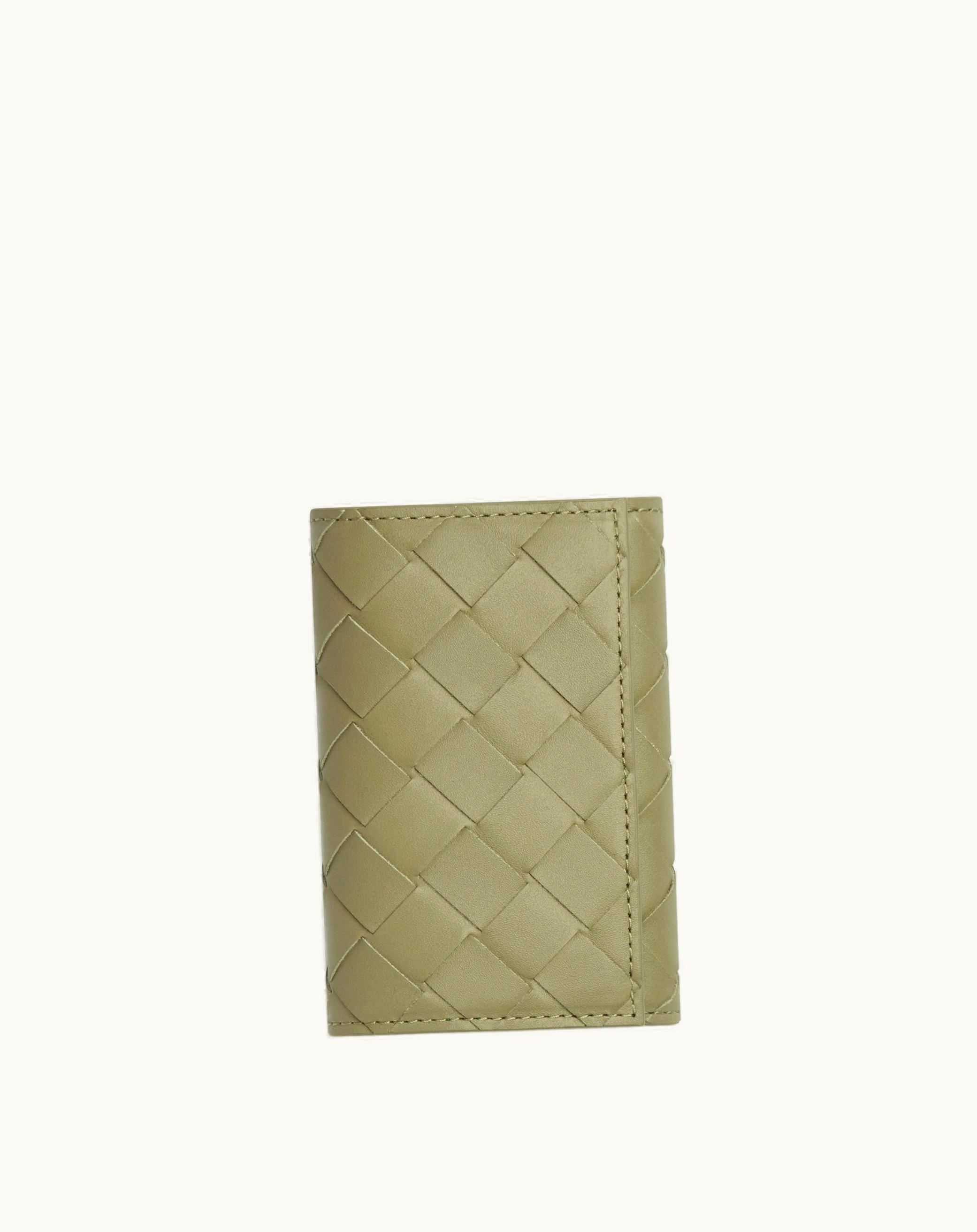 Bottega Veneta Men's Key Pouch In Travertine / Parakeet