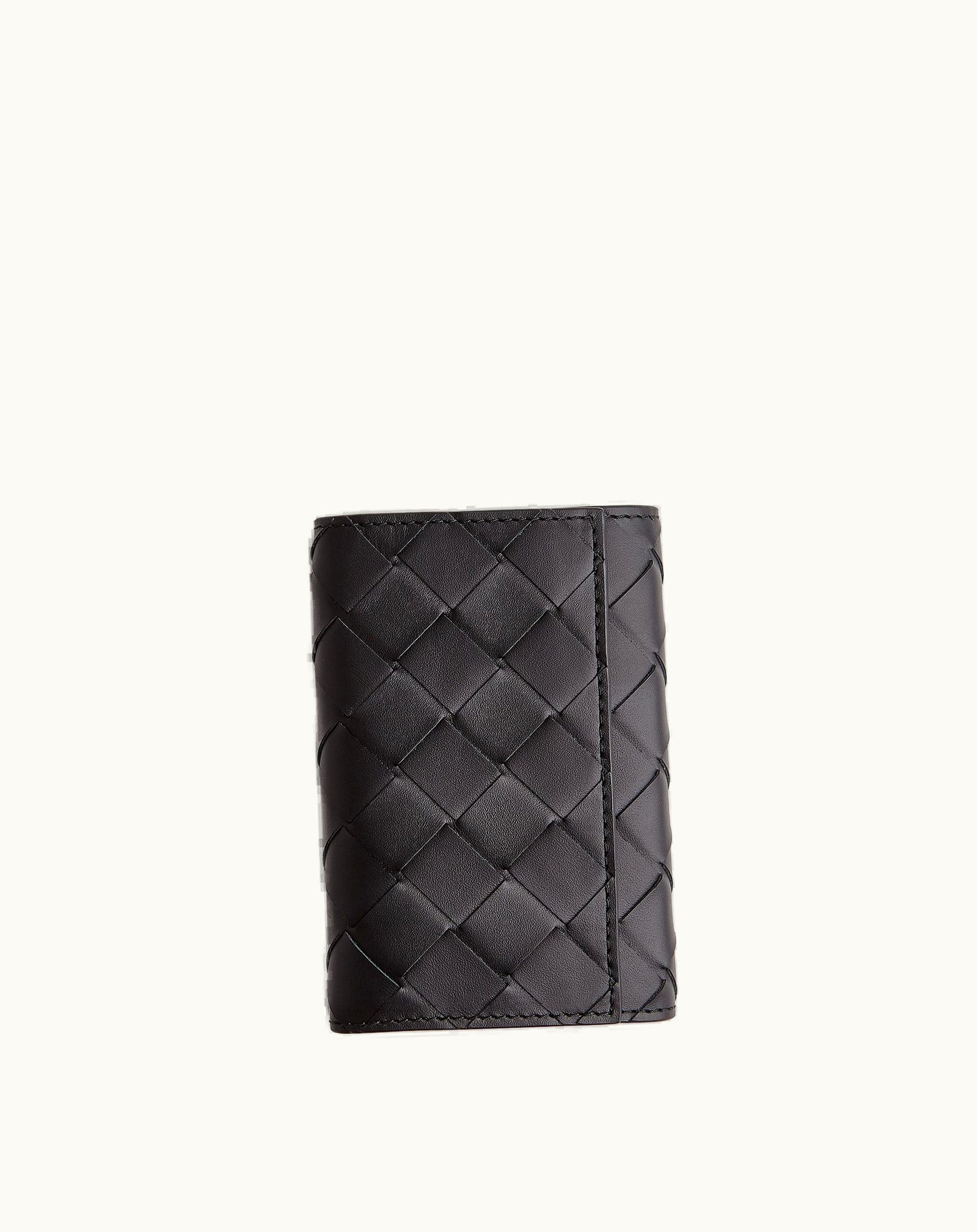 Bottega Veneta Men's Key Pouch In Black Grass