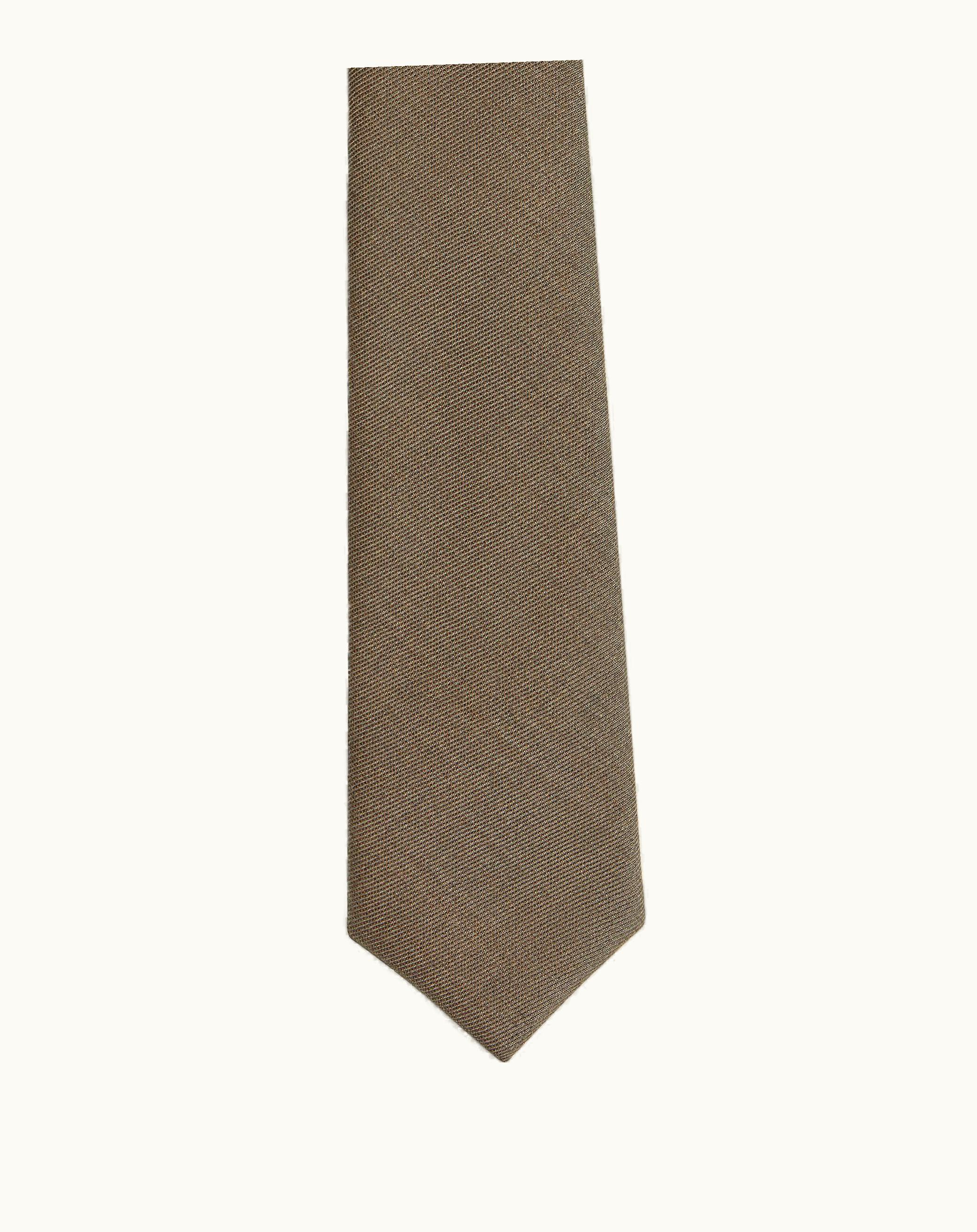 Bottega Veneta Men's Wool Twill Tie In Grey / Ochre Melange