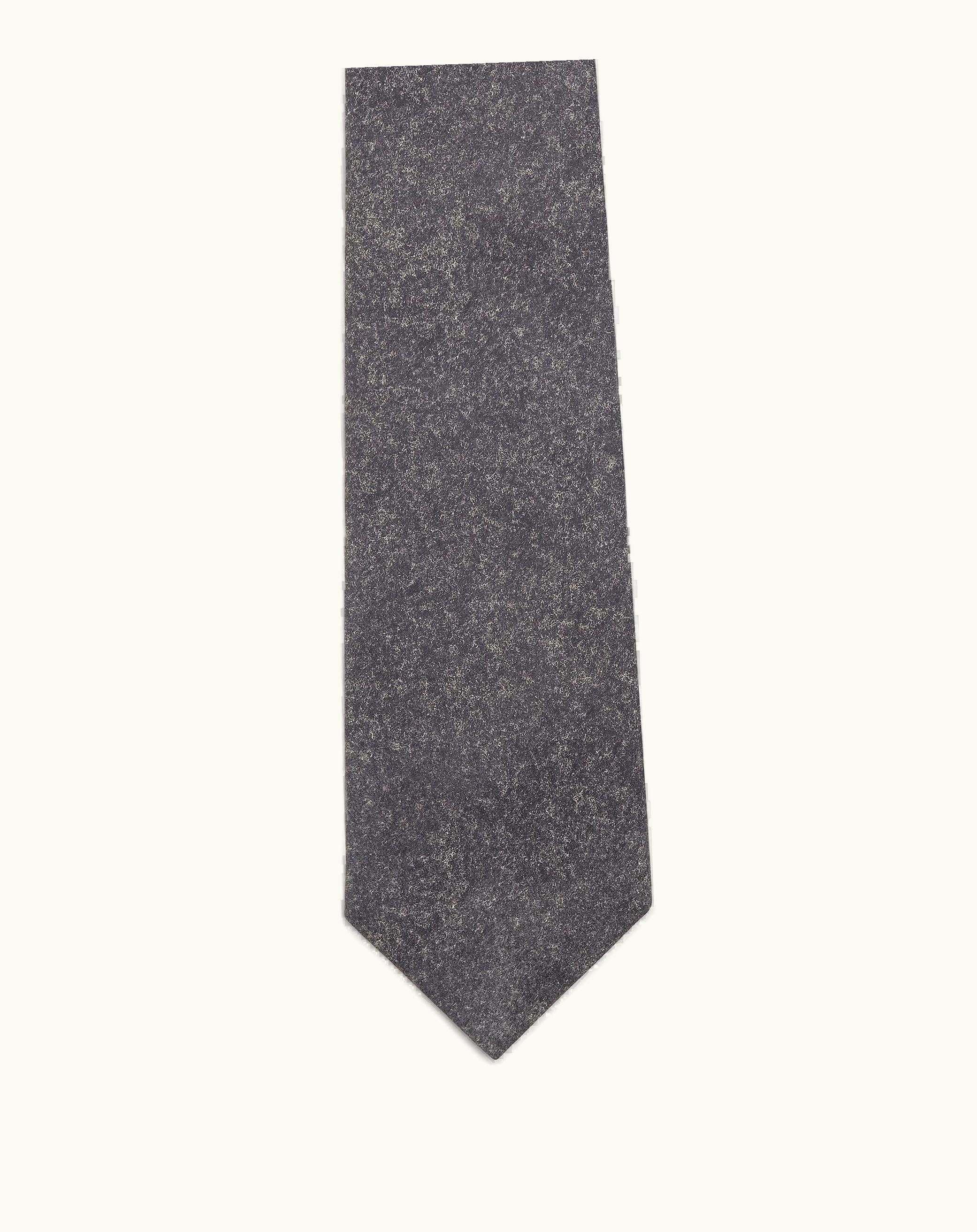 Bottega Veneta Bottega Veneta Men's Printed Leather Tie In Charcoal Melange