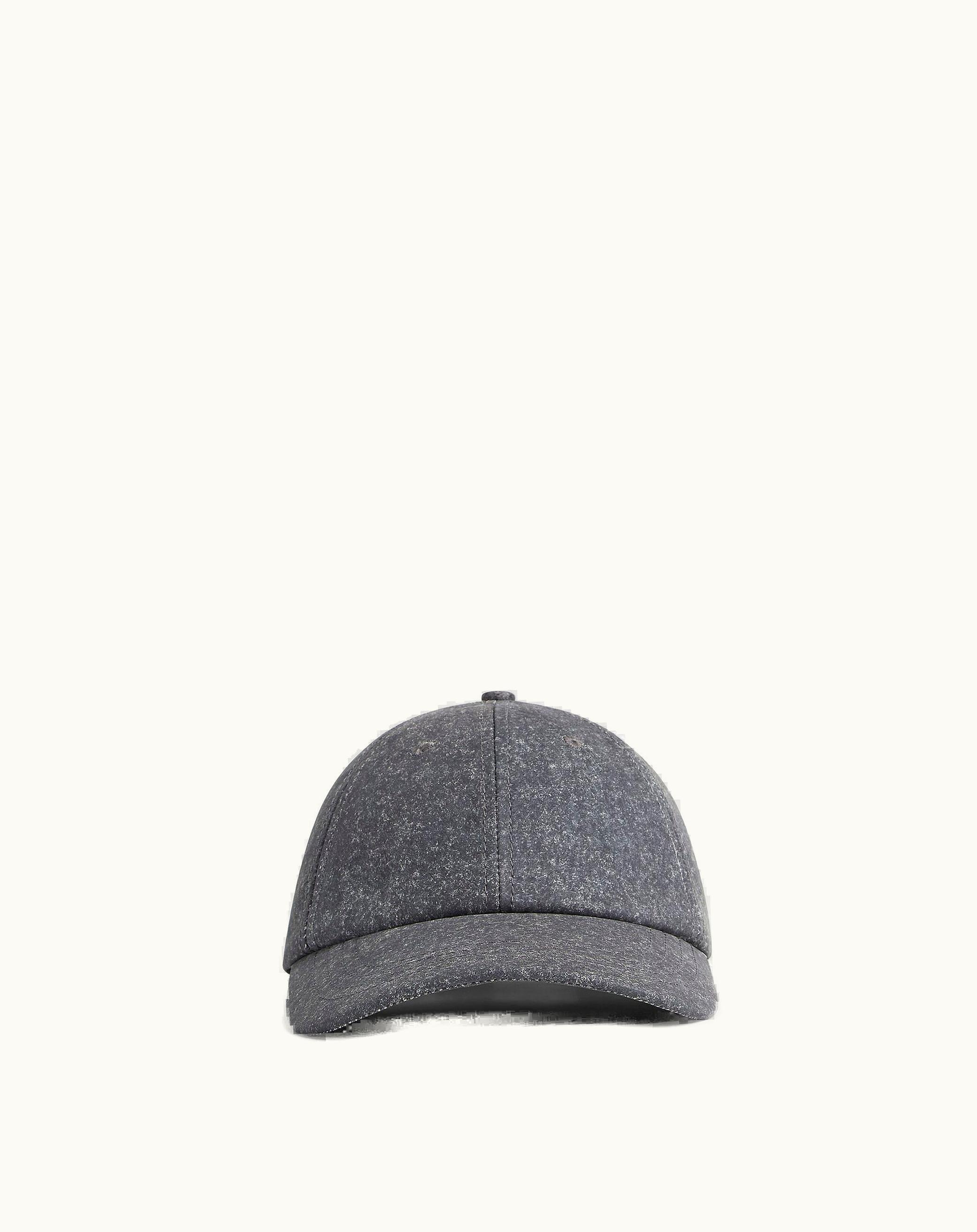 Bottega Veneta Men's Printed Leather Flannel Cap In Charcoal Melange