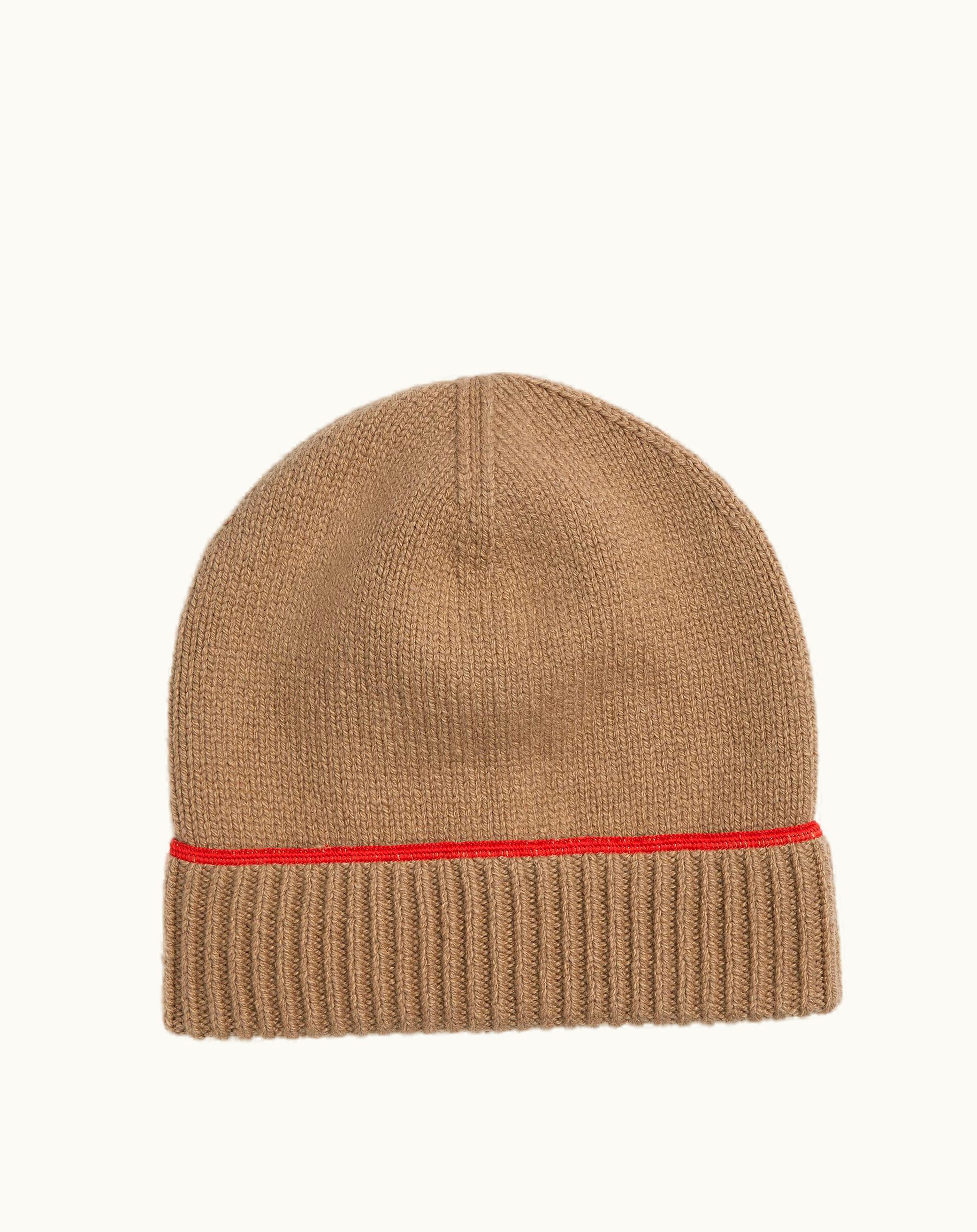 Bottega Veneta Bottega Veneta Men's Wool Cashmere Overlock Beanie In Camel