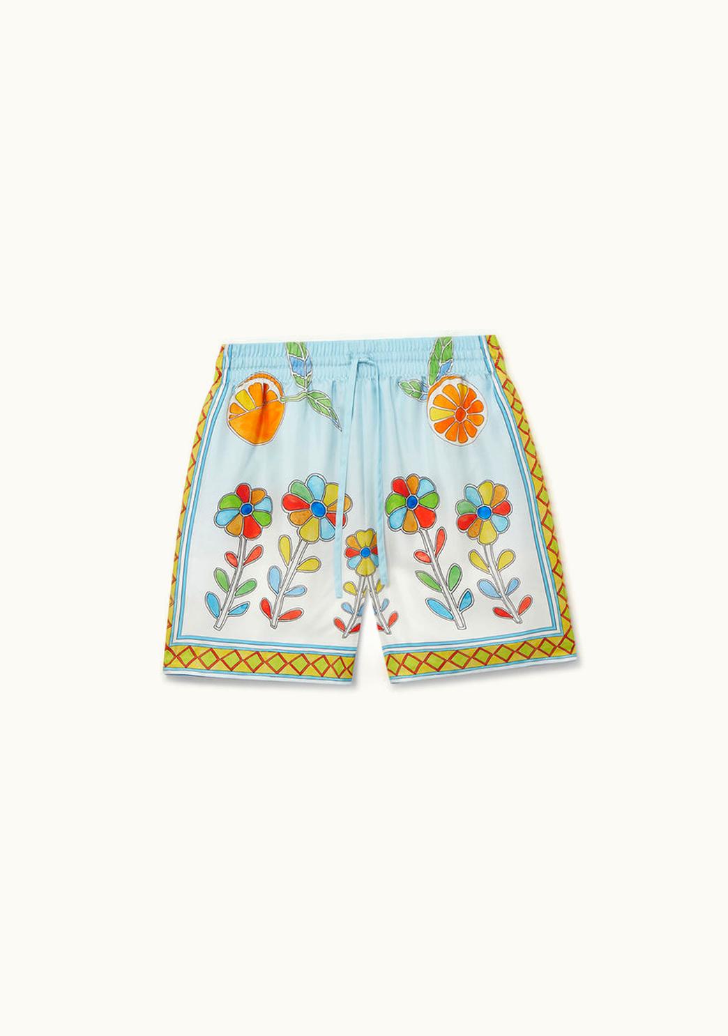 Casablanca Casablanca Yoruba Flowers Silk Shorts