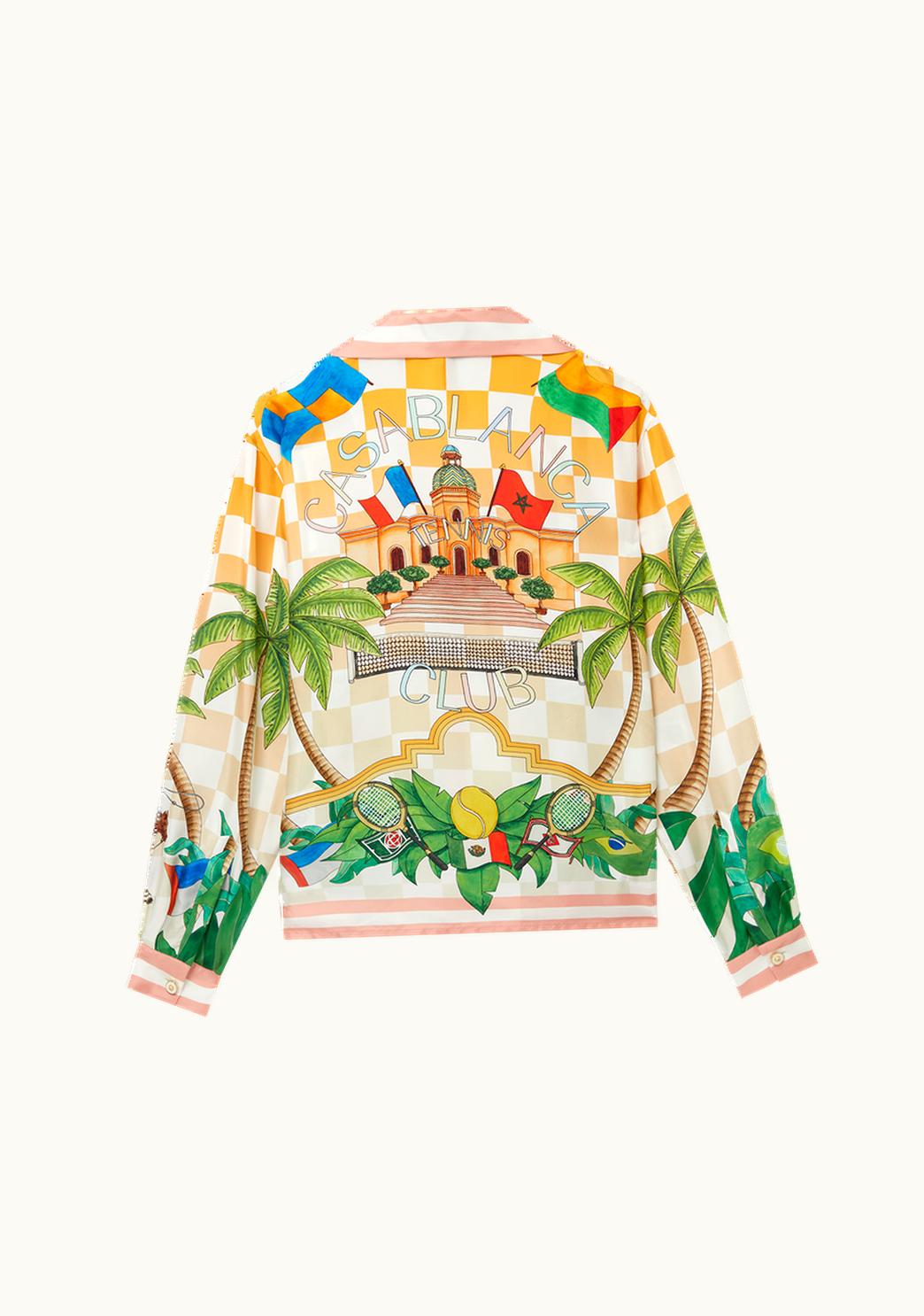 Casablanca Casablanca Tennis Club Cuban Collar Silk Shirt Multicolored