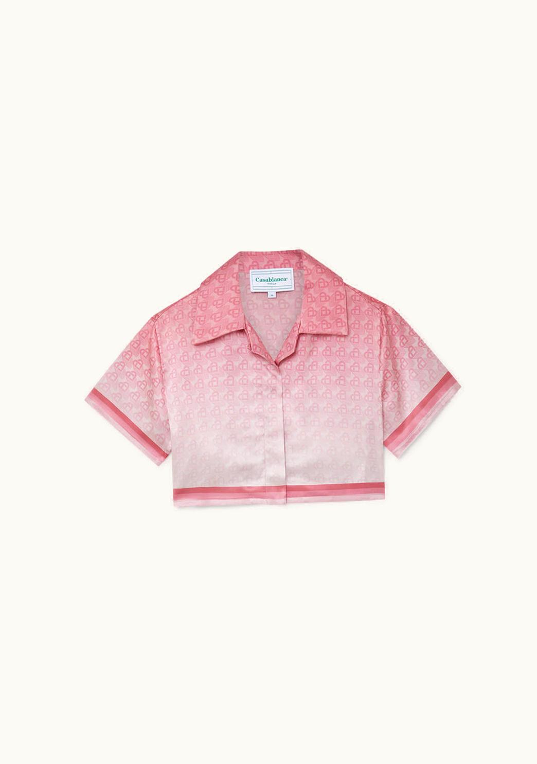 Casablanca Casablanca Morning City View Cropped Silk Shirt