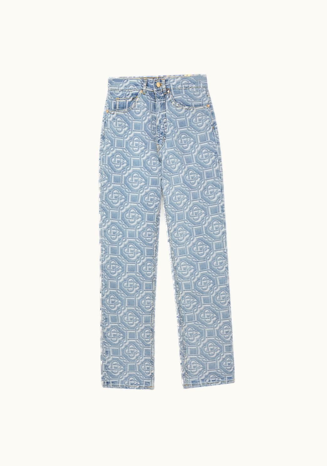 Casablanca Luxury Edit Casablanca Classic Monogram Bleached Denim Pant White