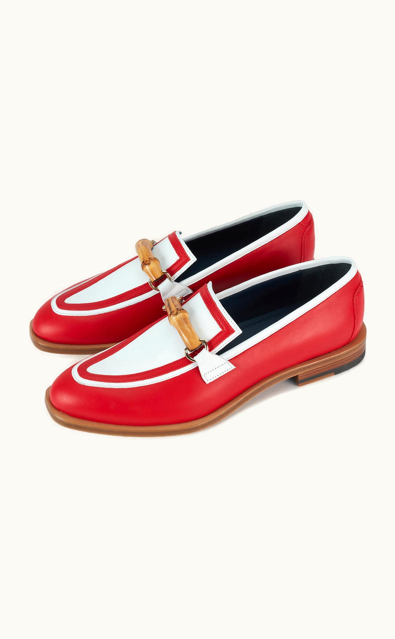 Casablanca Giovanni Bellucci Envelope Loafer Women's White & Red Leather