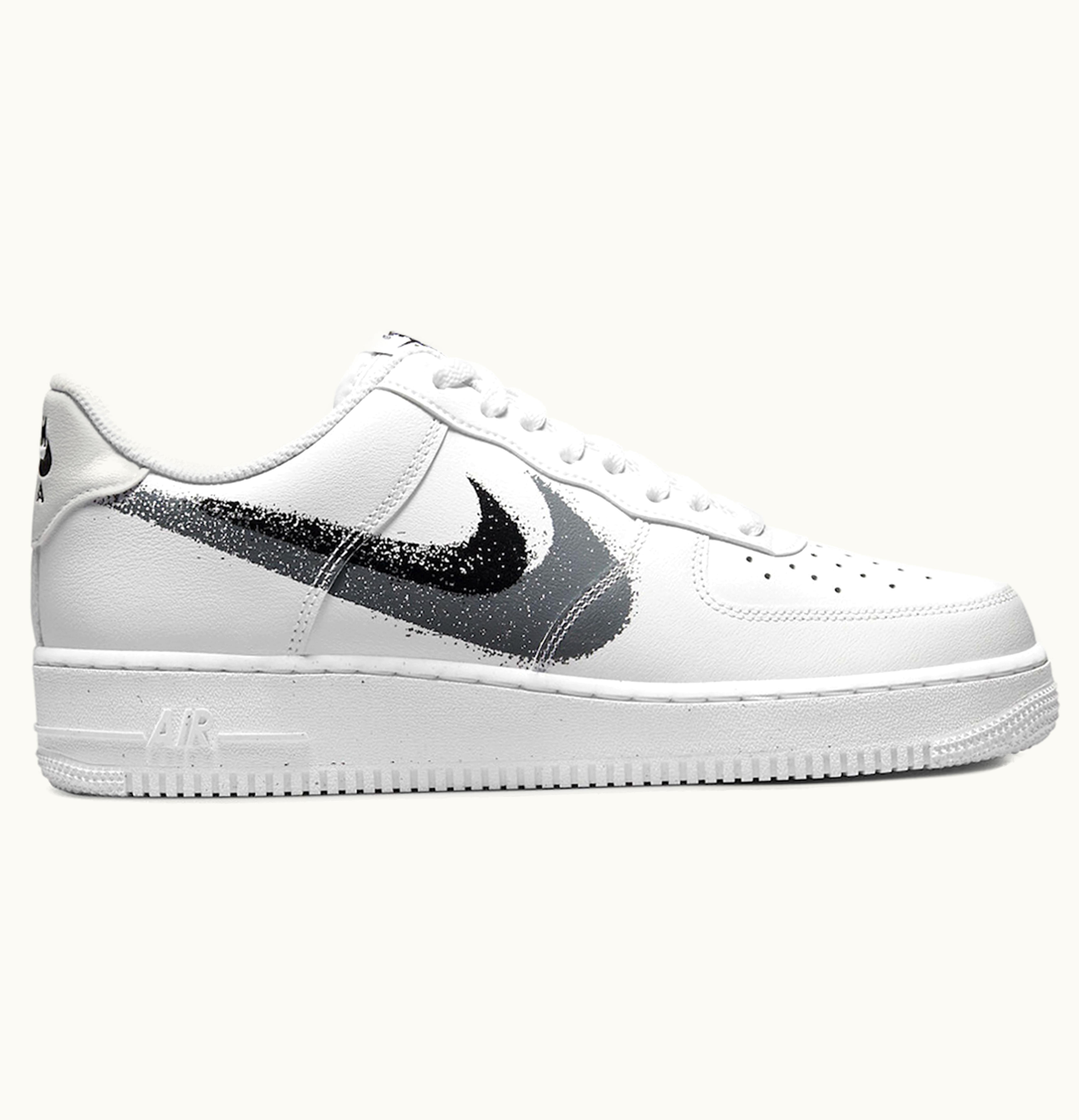 Nike Nike Air Force 1 Low Spray Paint Swoosh White Black Grey