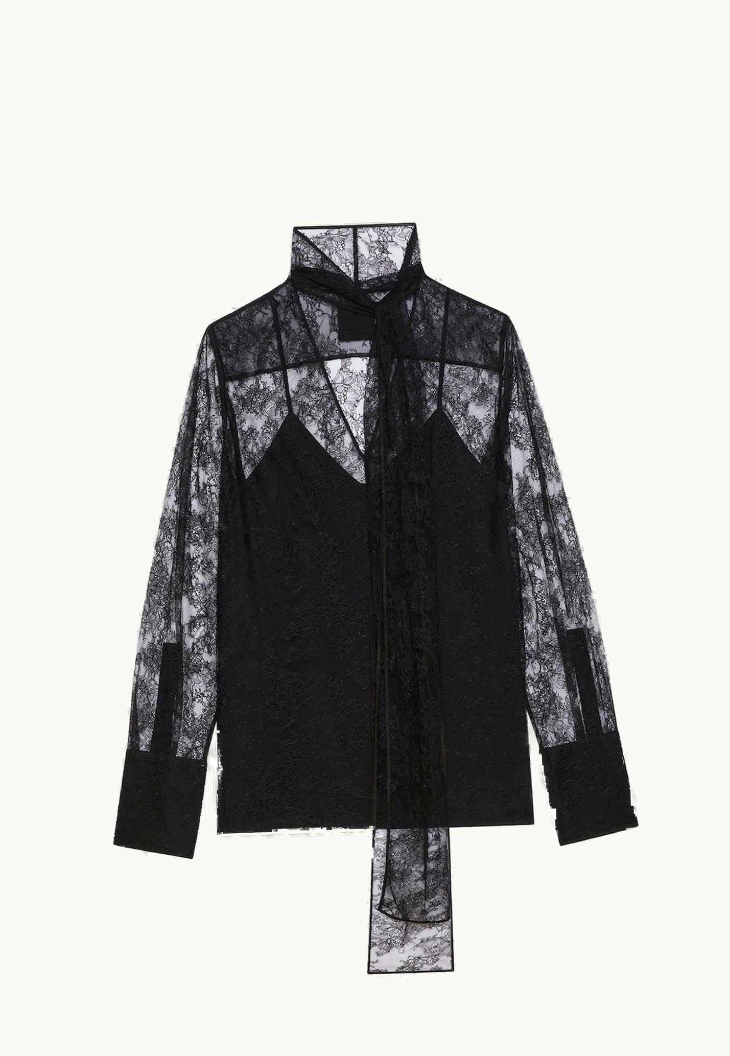 Givenchy Givenchy Blouse In Lace With Lavalliere - Black