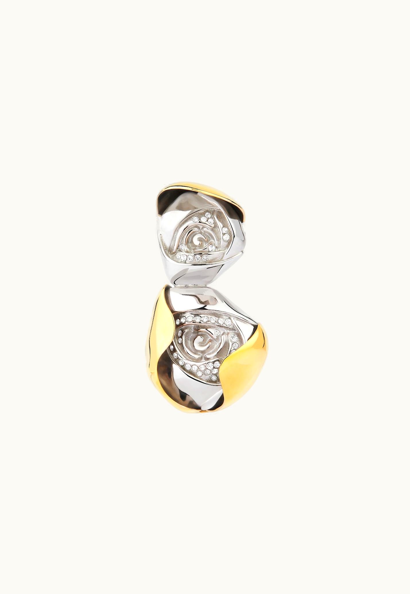 Givenchy Givenchy Flower Clip Earring In Metal With Crystals