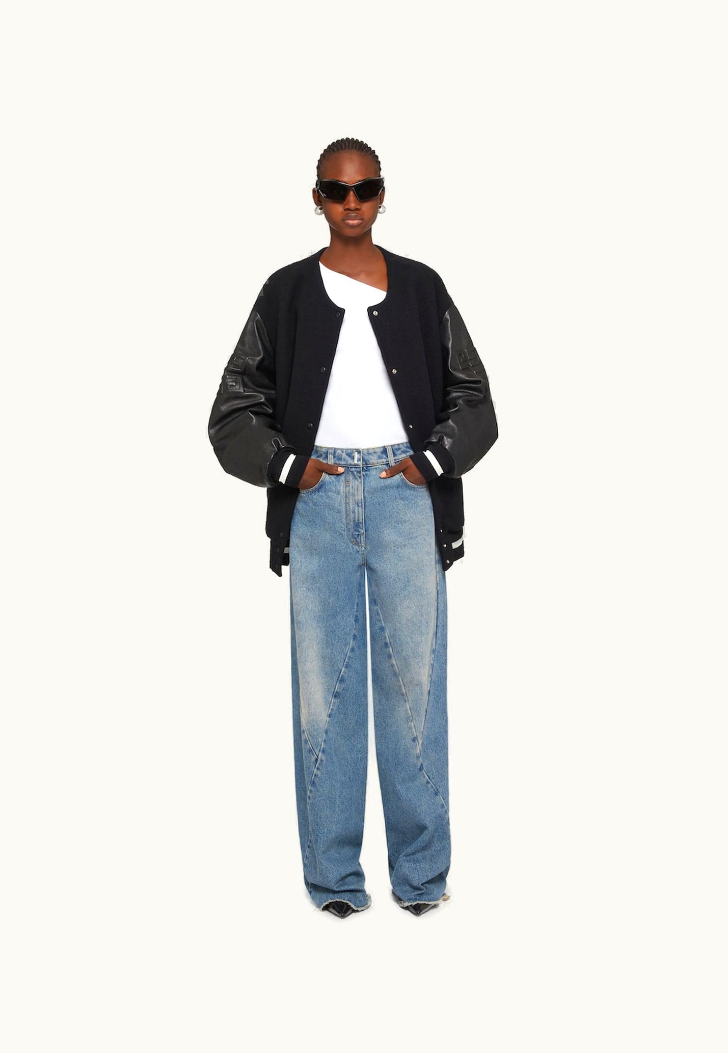 Givenchy Givenchy Oversized Varsity Jacket In Wool And Leather - Black