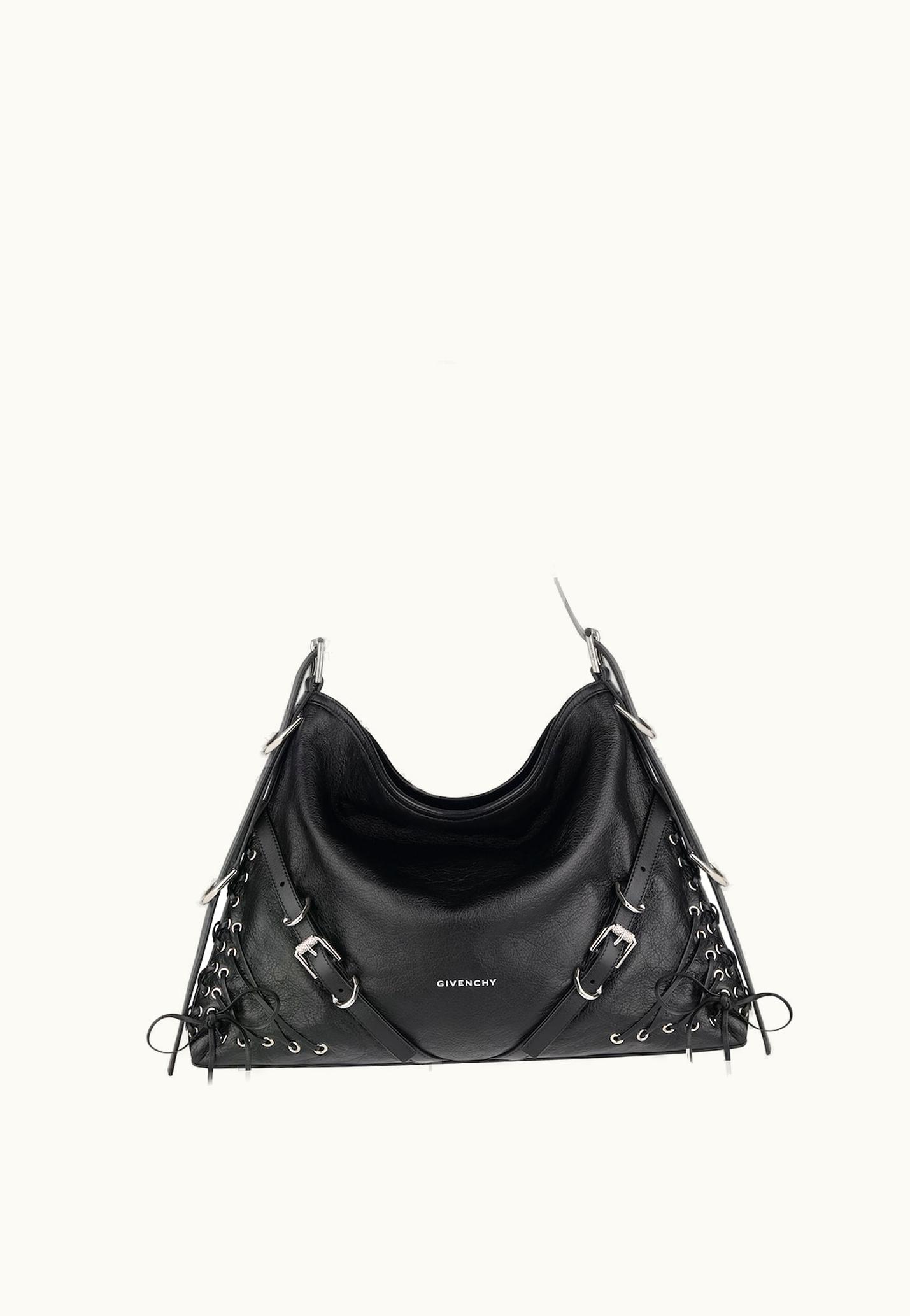 Givenchy Givenchy Medium Voyou Bag In Corset Style Leather - Black