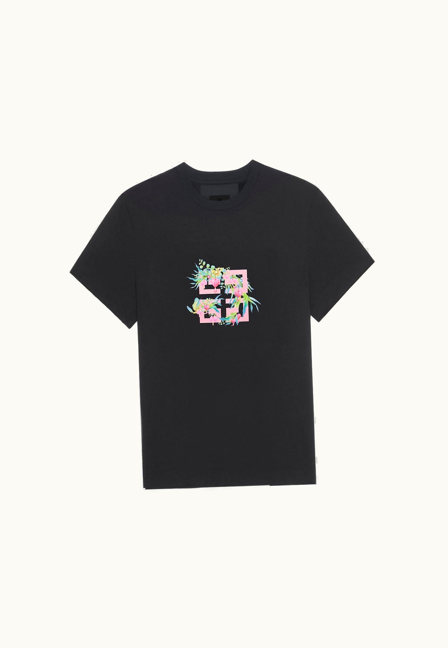 Givenchy Givenchy T-shirt In Cotton With 4G Flowers Print