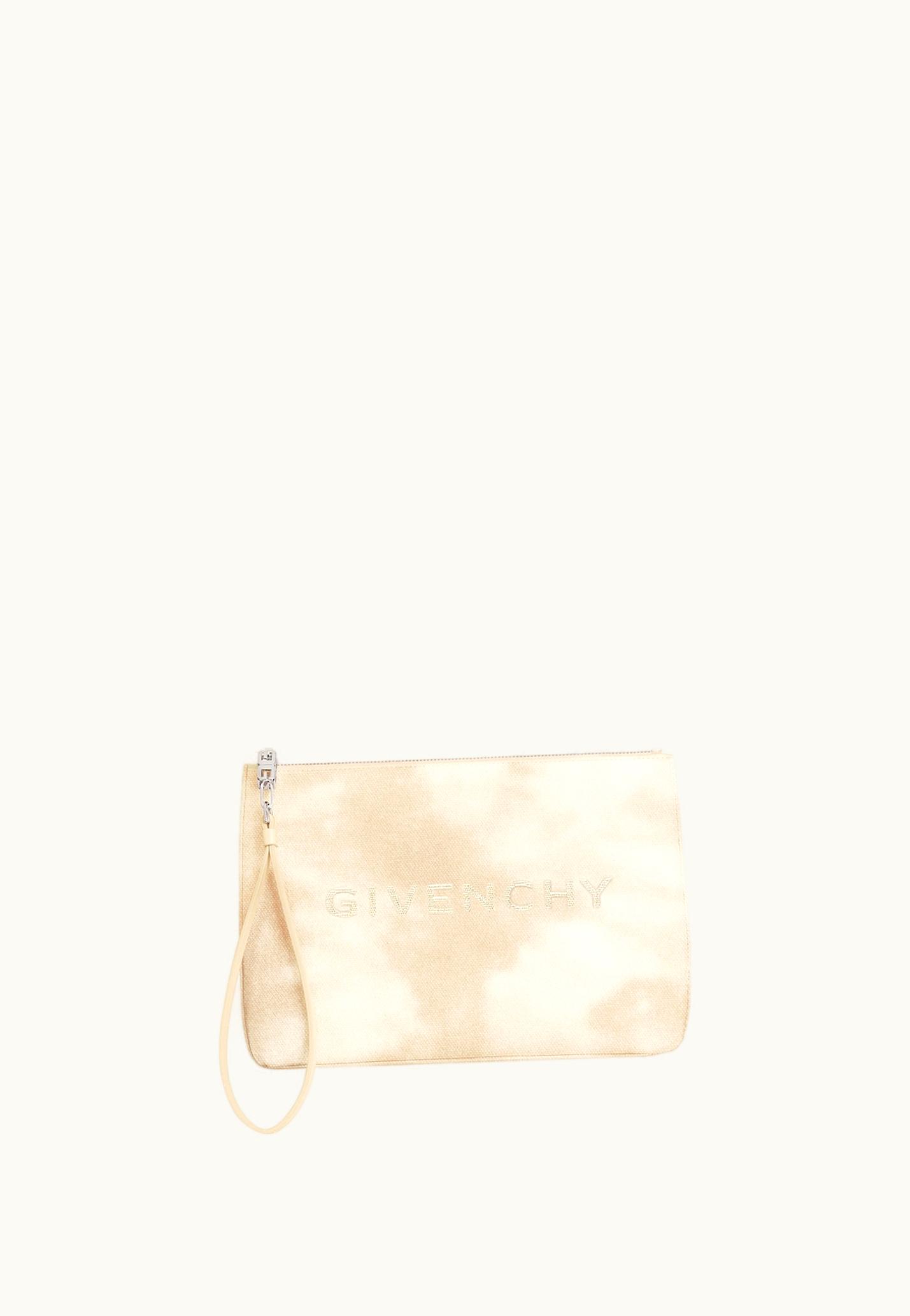 Givenchy Givenchy Travel Pouch In Tie And Dye Canvas - Dusty Gold