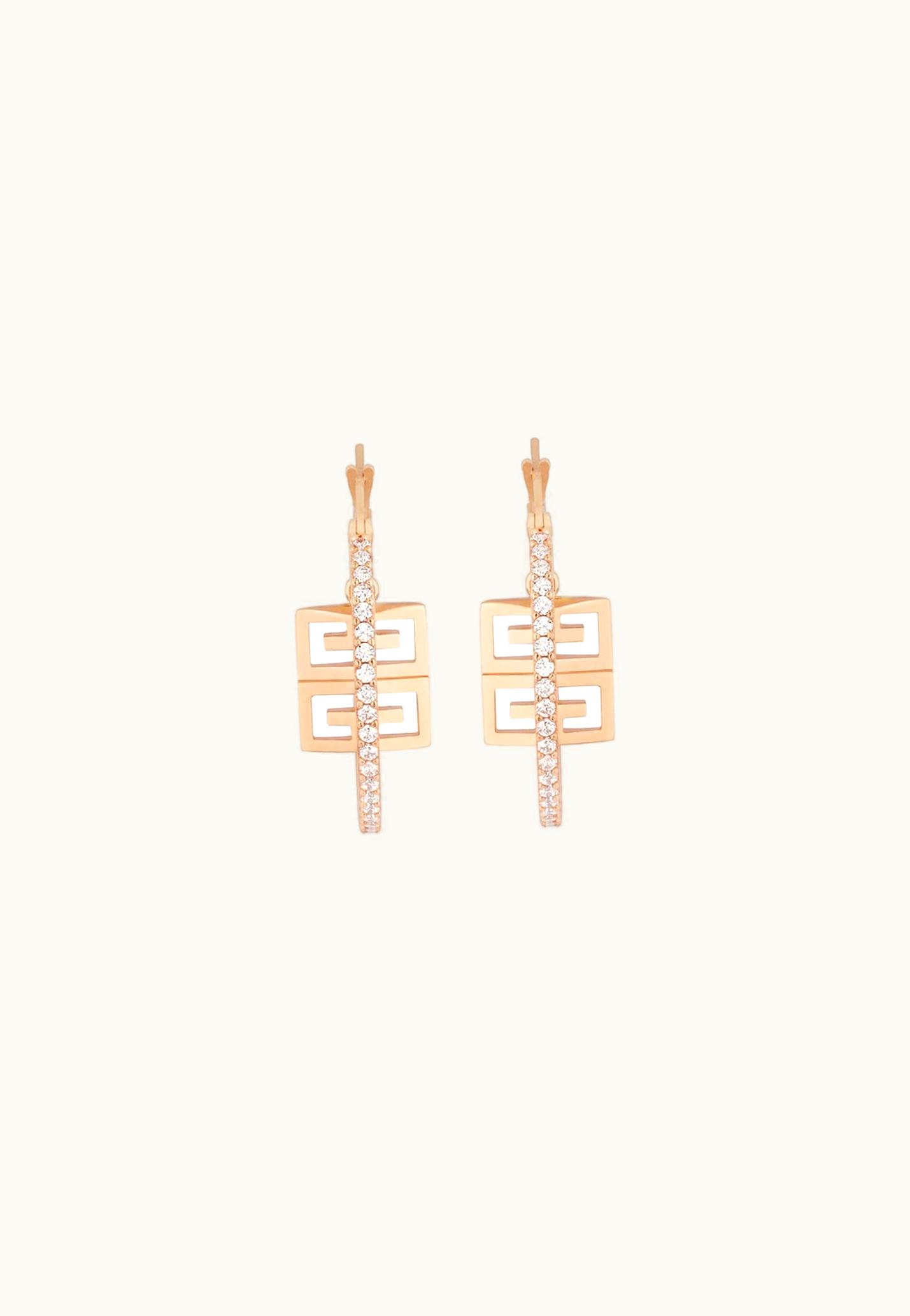 Givenchy Givenchy 4G Earrings In Metal With Crystals - Rose Gold