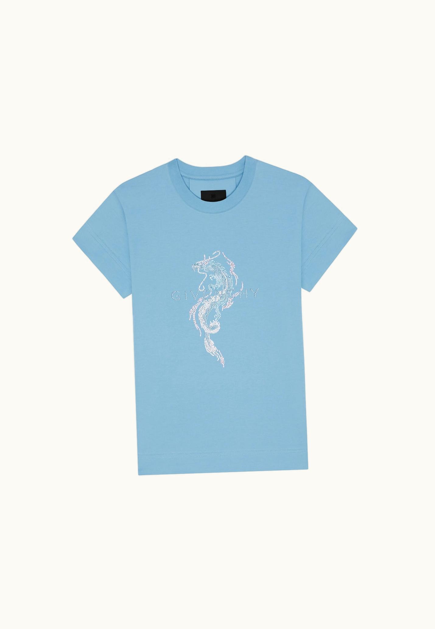 Givenchy Slim Fit T-Shirt In Cotton And Givenchy Dragon Strass