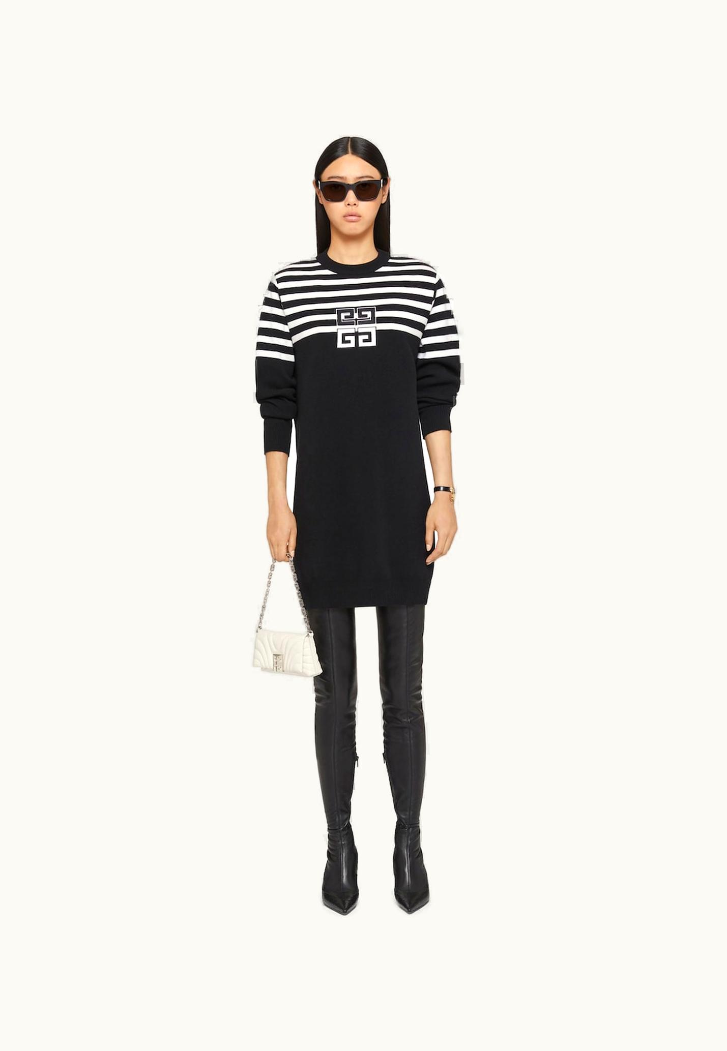 Givenchy Givenchy Dress In Cashmere With Stripes - Black