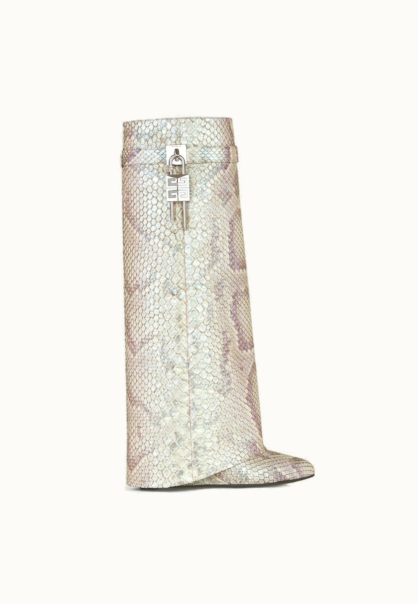 Givenchy Givenchy Shark Lock Boots In Python With Pearl Effect