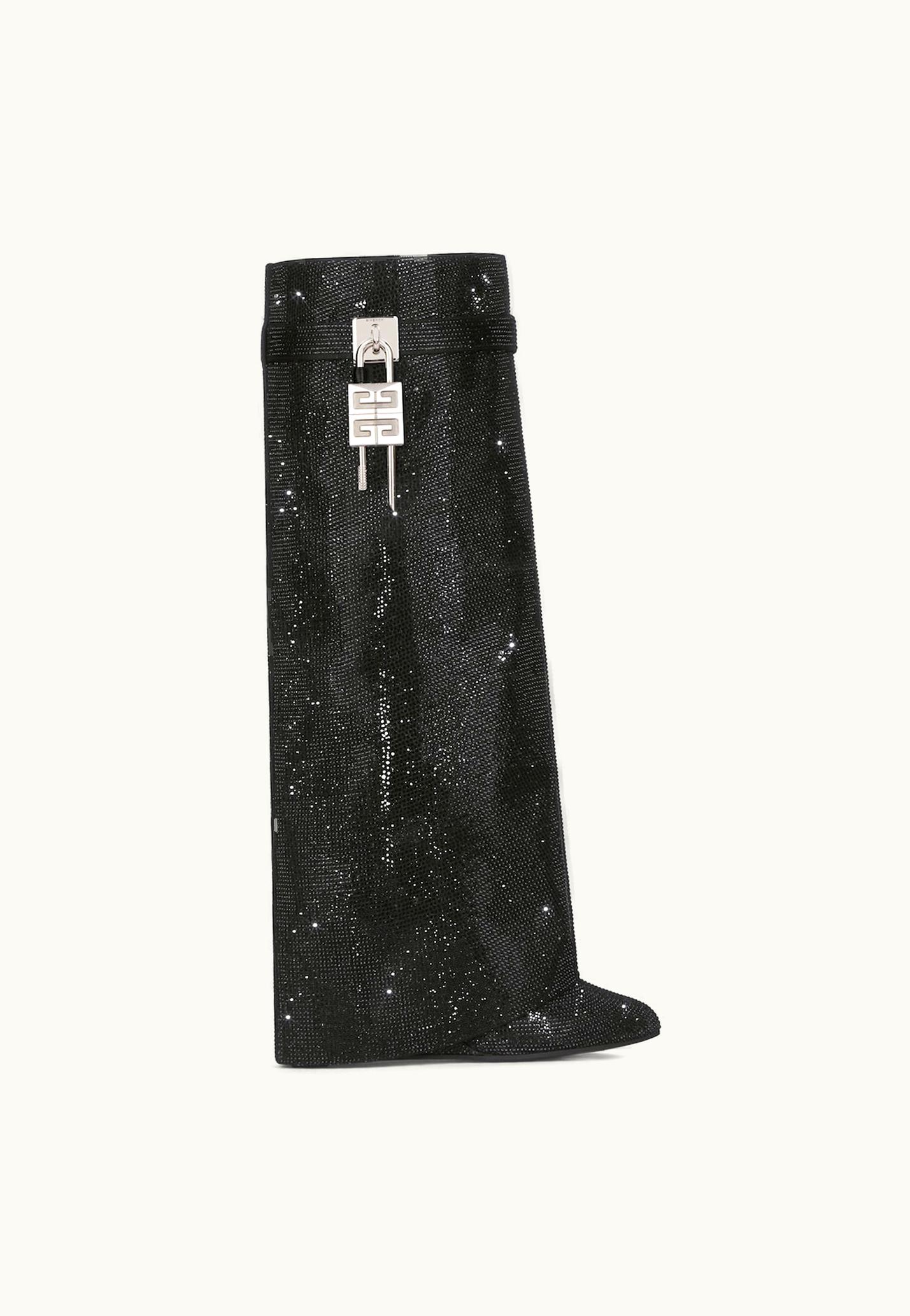 Givenchy Givenchy Shark Lock Boots In Satin With Strass - Black