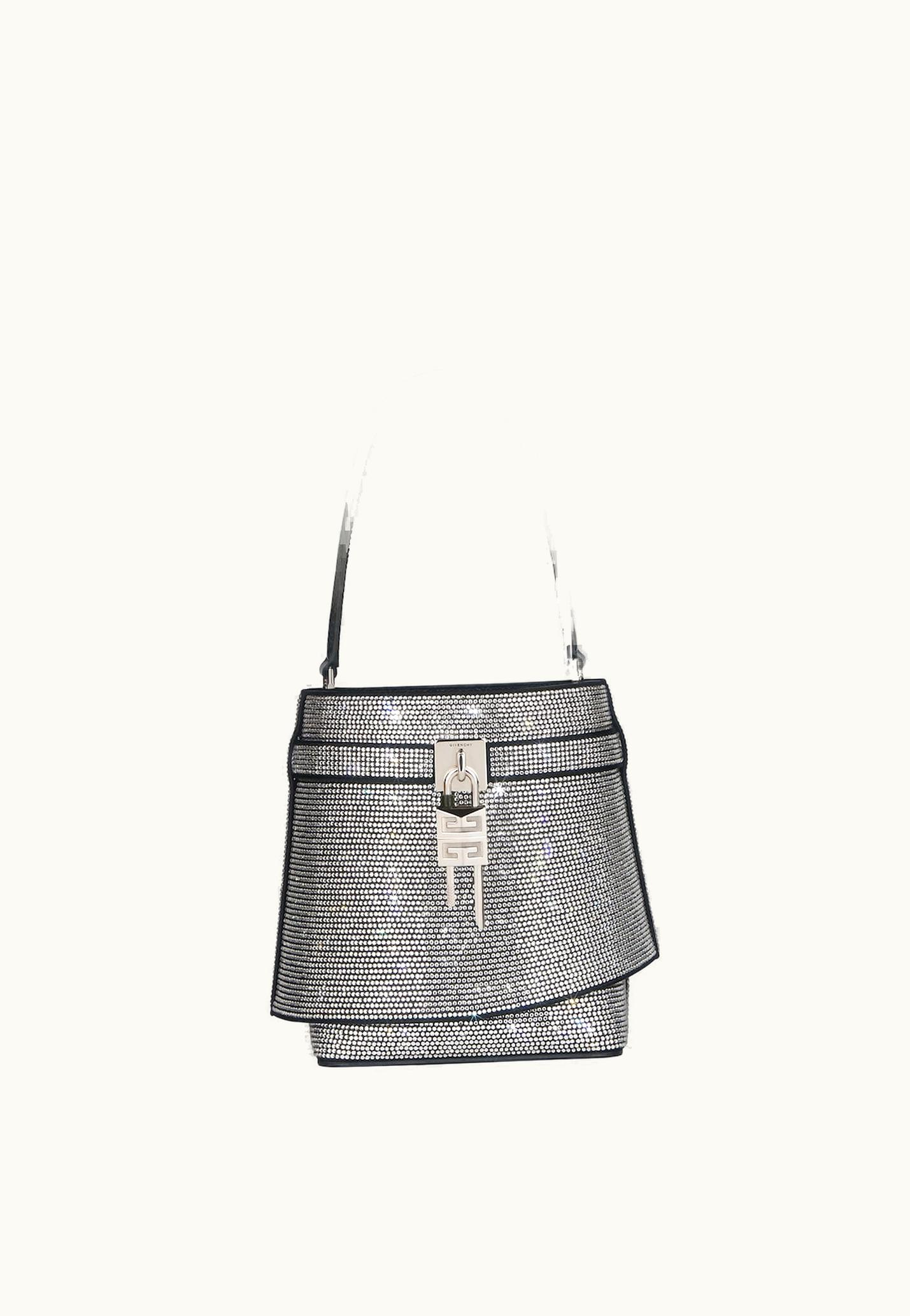 Givenchy Givenchy Shark Lock Bucket Bag In Leather With Strass - Black