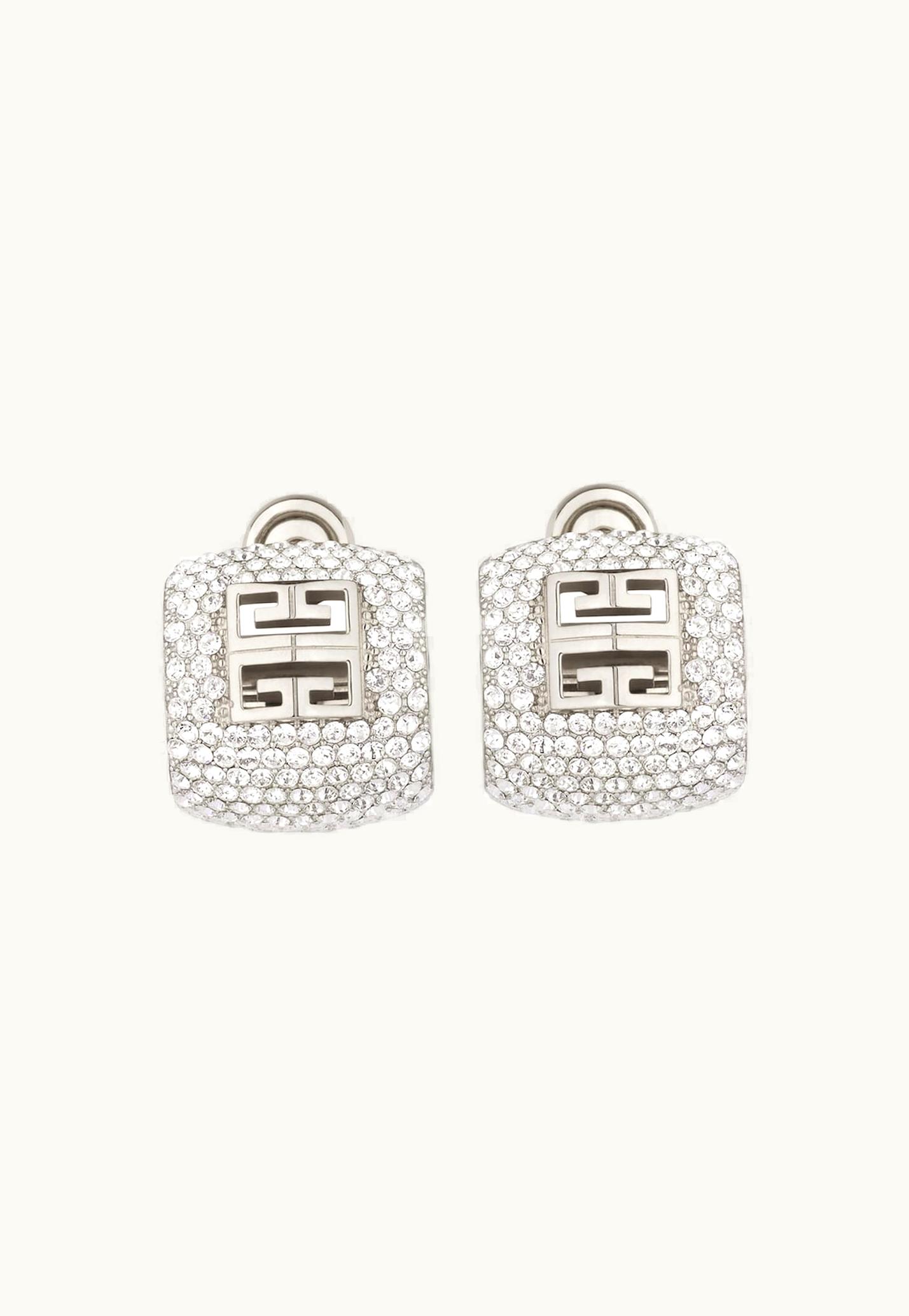 Givenchy Givenchy 4G Earrings In Metal With Crystals - Silvery