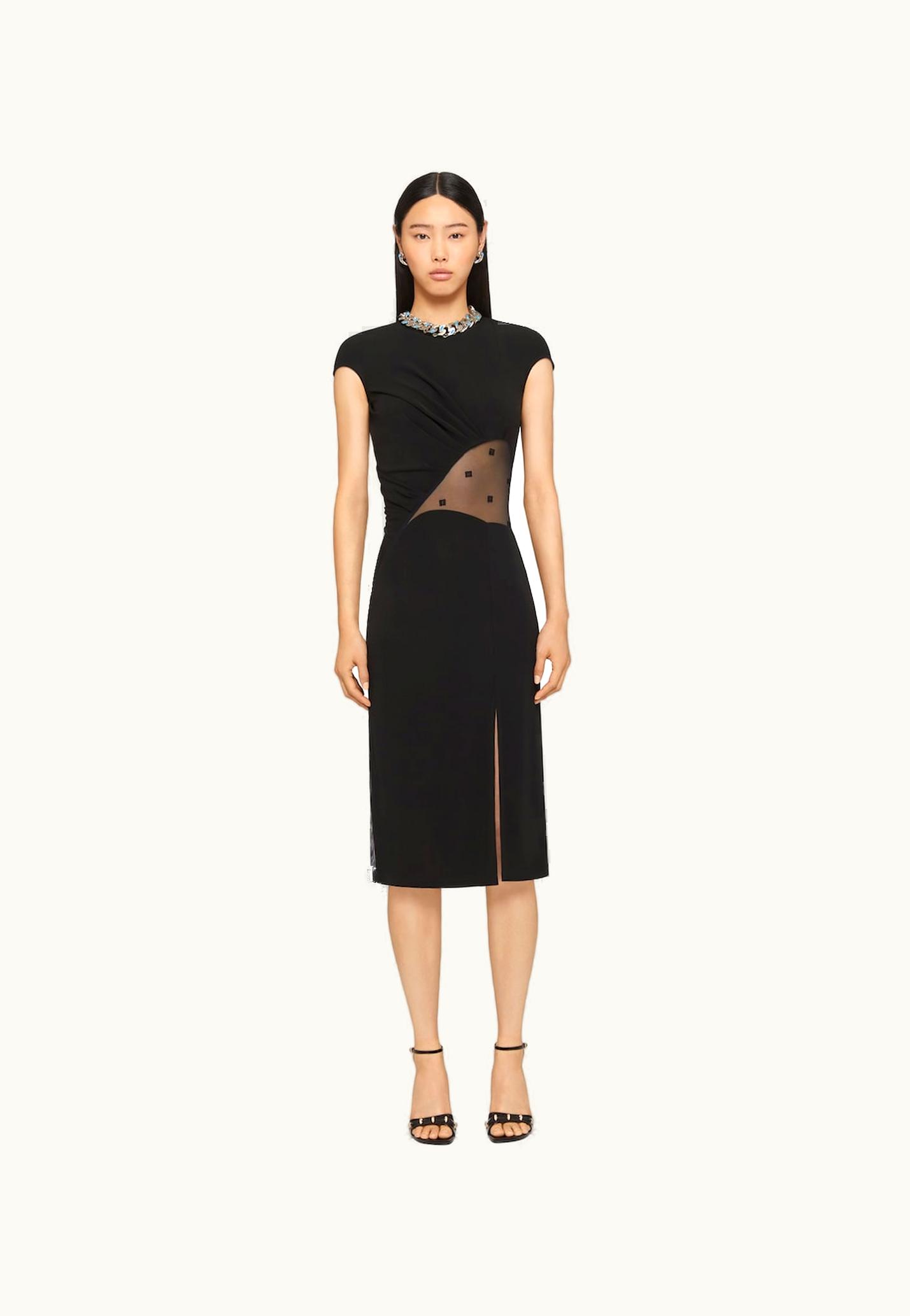 Givenchy Givenchy Dress In Crepe And 4G Tulle - Black