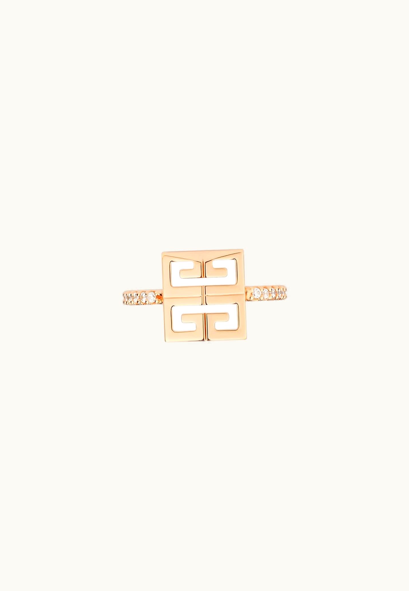 Givenchy Givenchy 4G Ring In Metal With Crystals - Rose Gold
