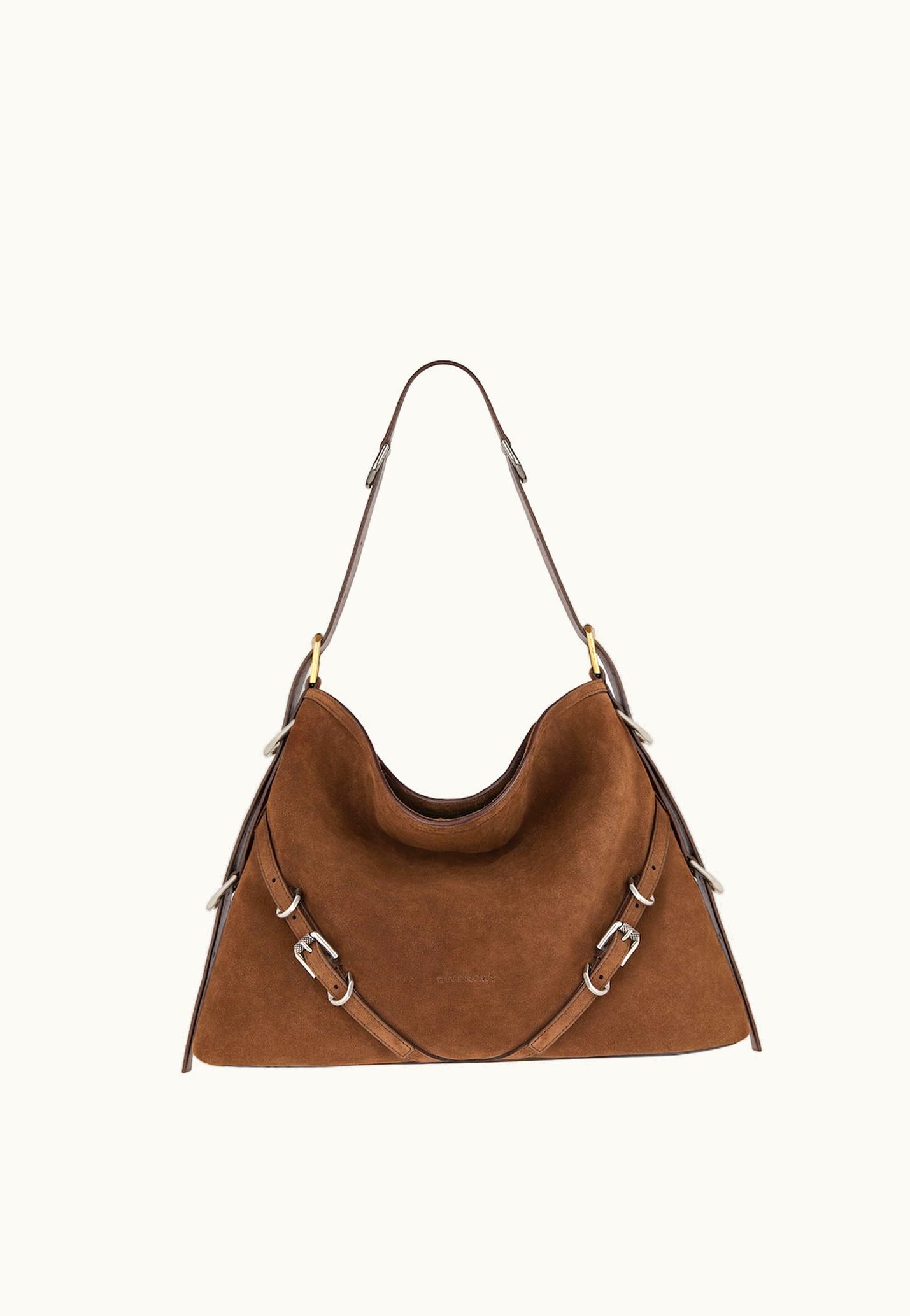 Givenchy Givenchy Medium Voyou Bag In Suede - Walnut Brown