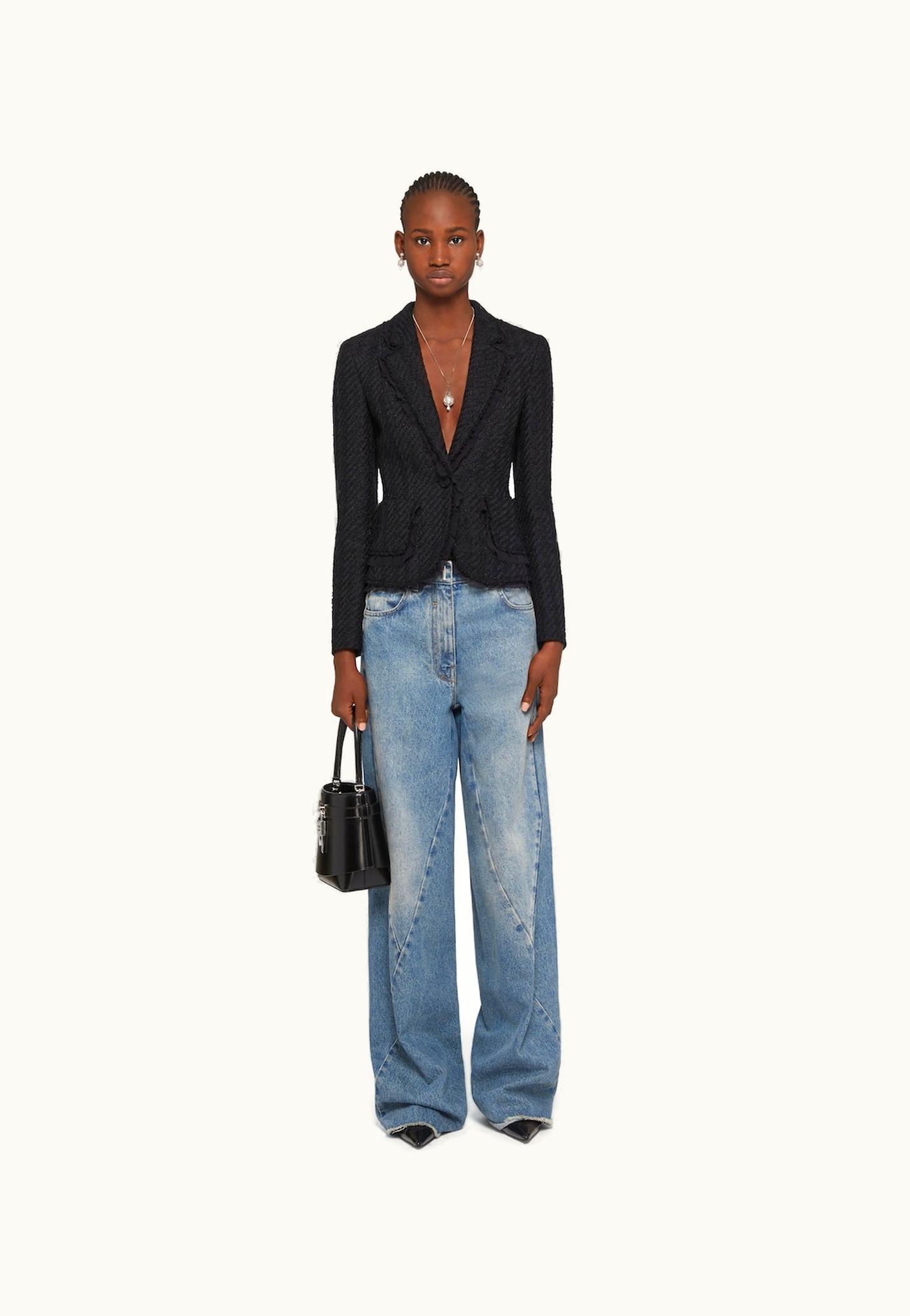 Givenchy Givenchy Oversized Jeans In Denim With Stitching Details - Medium Blue