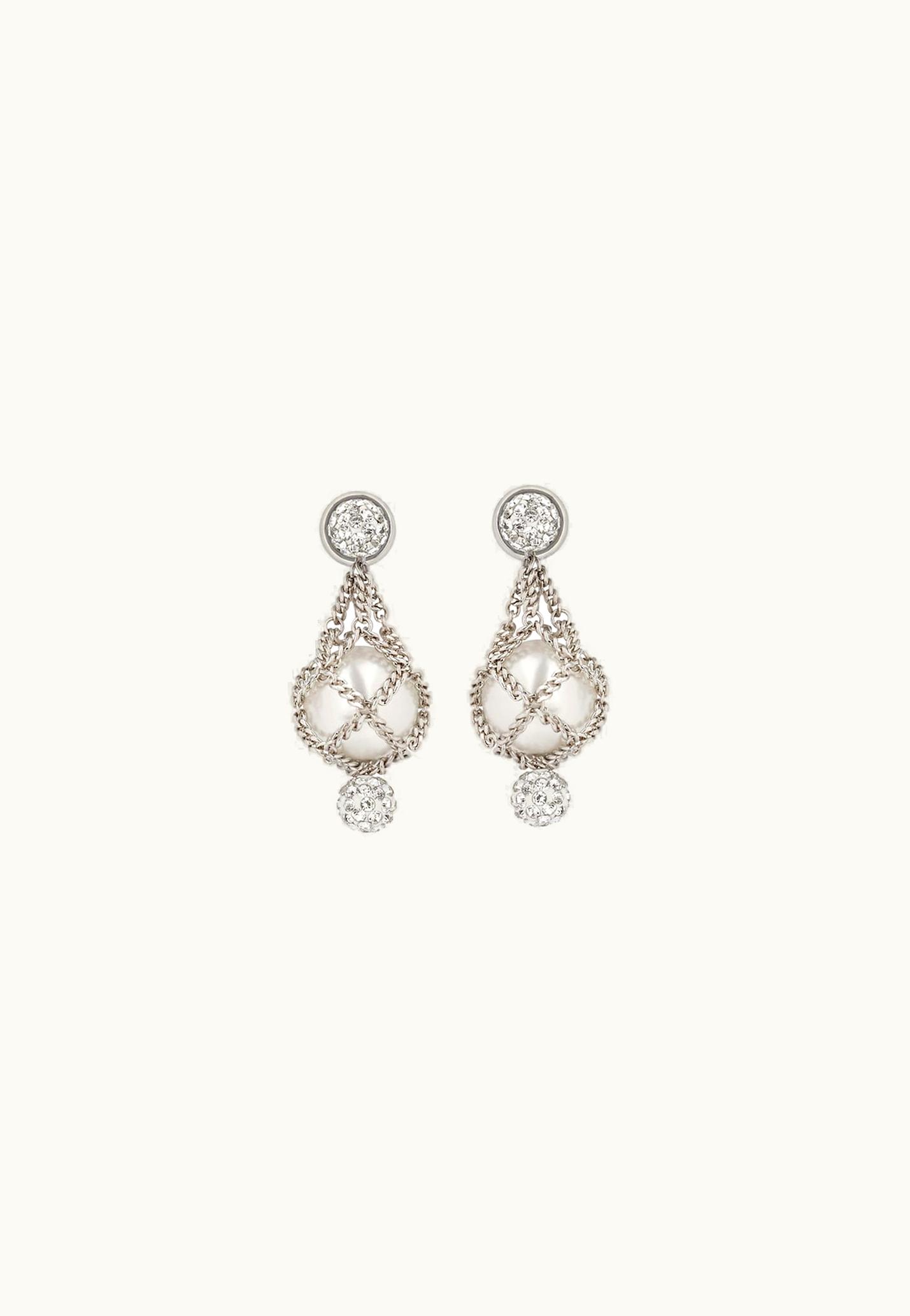 Givenchy Givenchy Pearling Earrings In Metal With Pearls And Crystals - White / Silvery