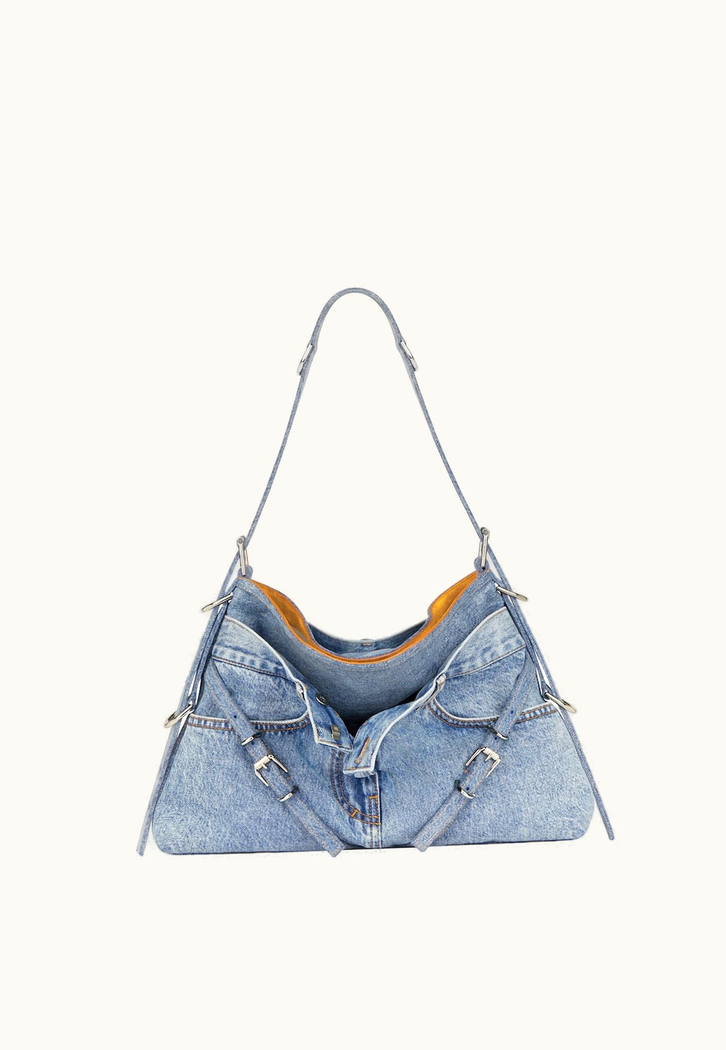 Givenchy Givenchy Medium Voyou Boyfriend Bag In Jeans - Medium Blue MEDIUM BLUE