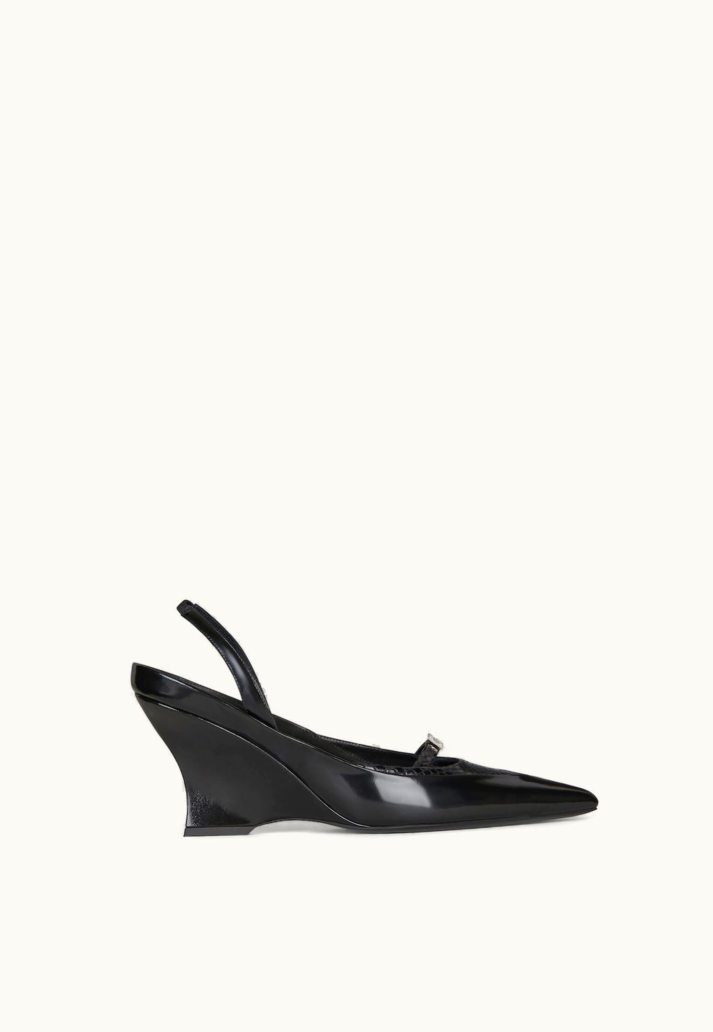 Givenchy Givenchy Raven Slingbacks In Leather And Ayers - Black