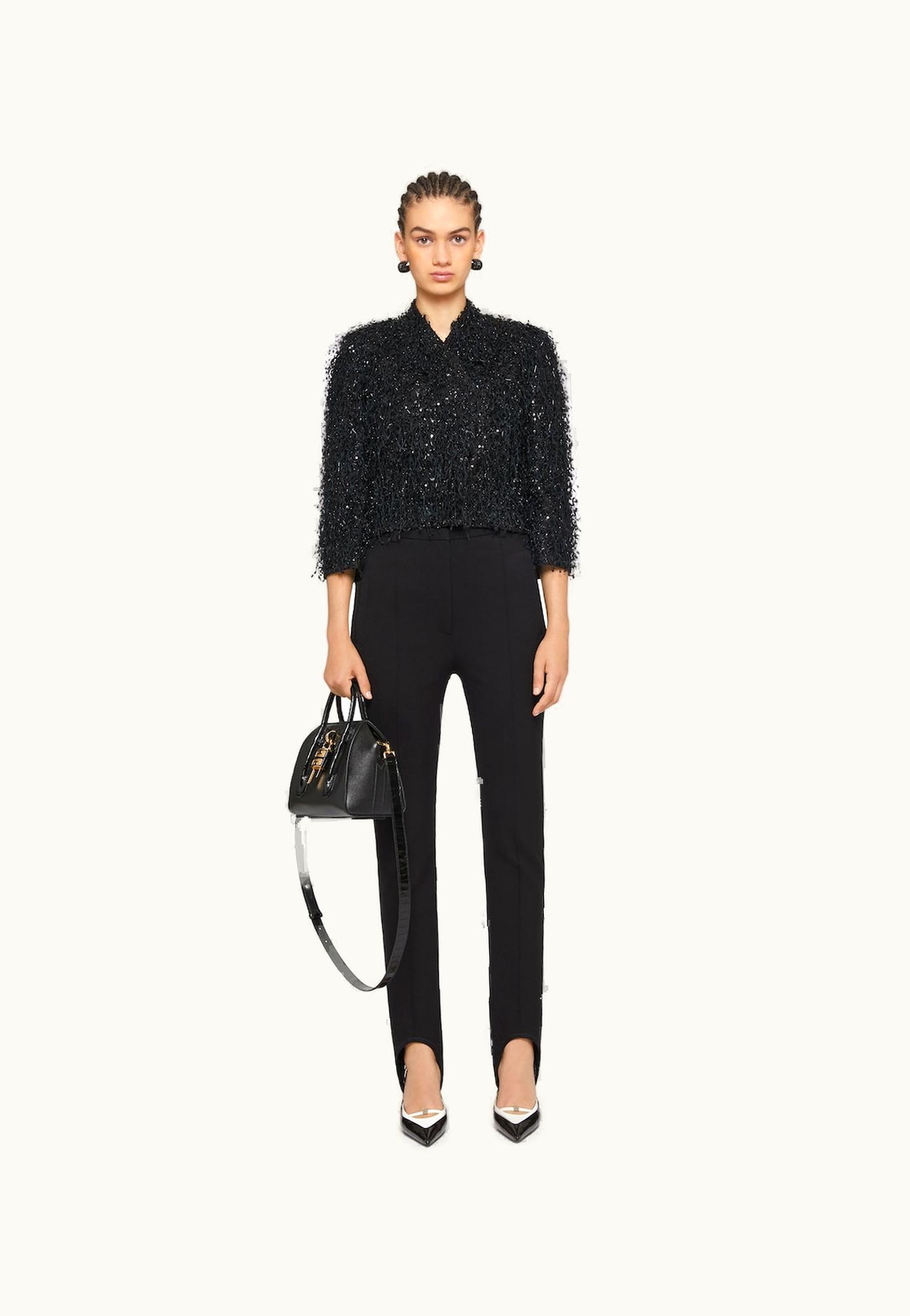 Givenchy Givenchy Jacket With Embroidered Fringes And Rhinestones BLACK