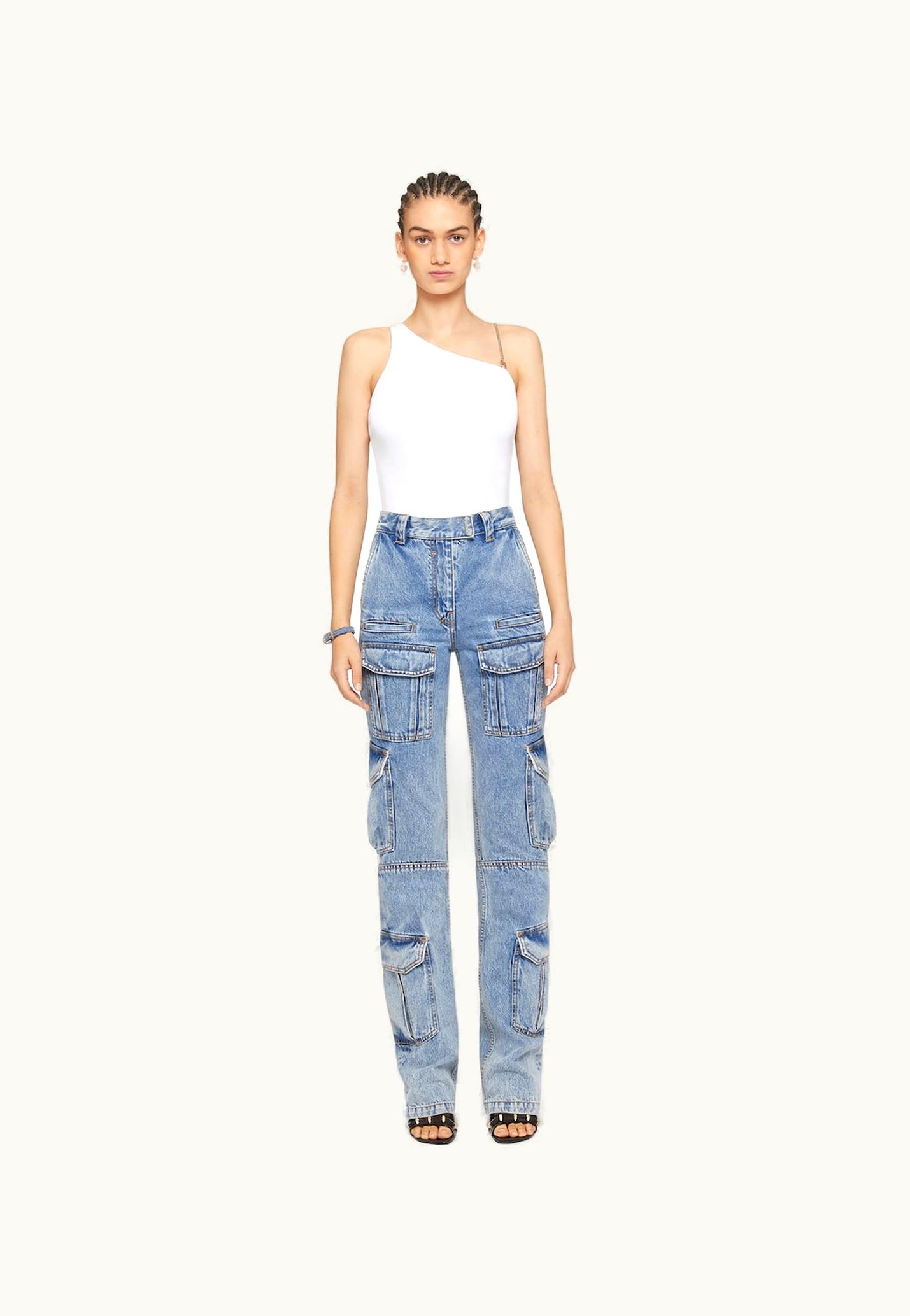 Givenchy Givenchy Asymmetric Top In Cotton With Chain Detail - White