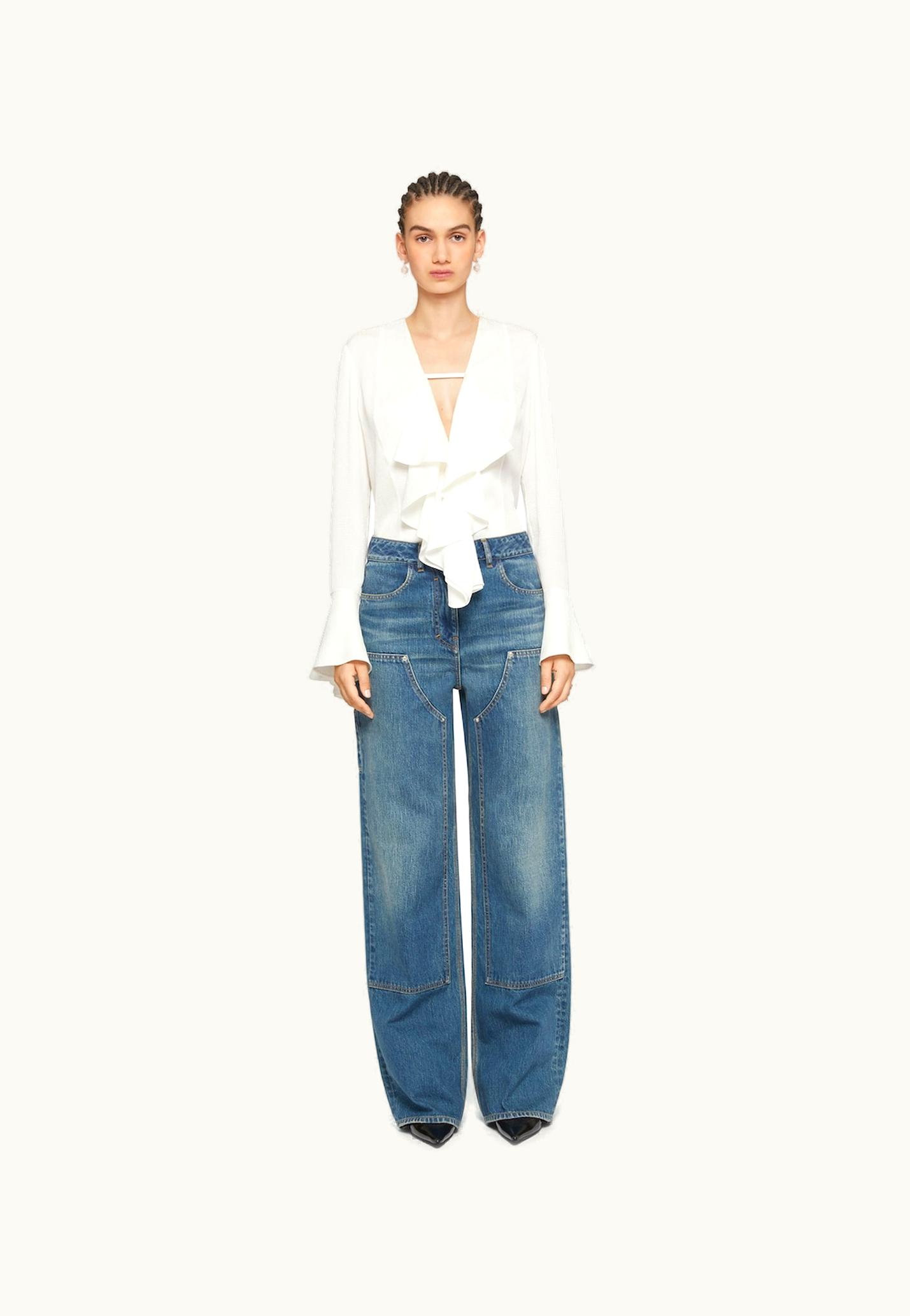 Givenchy Givenchy Oversized Jeans In Denim With Patches - Deep Blue