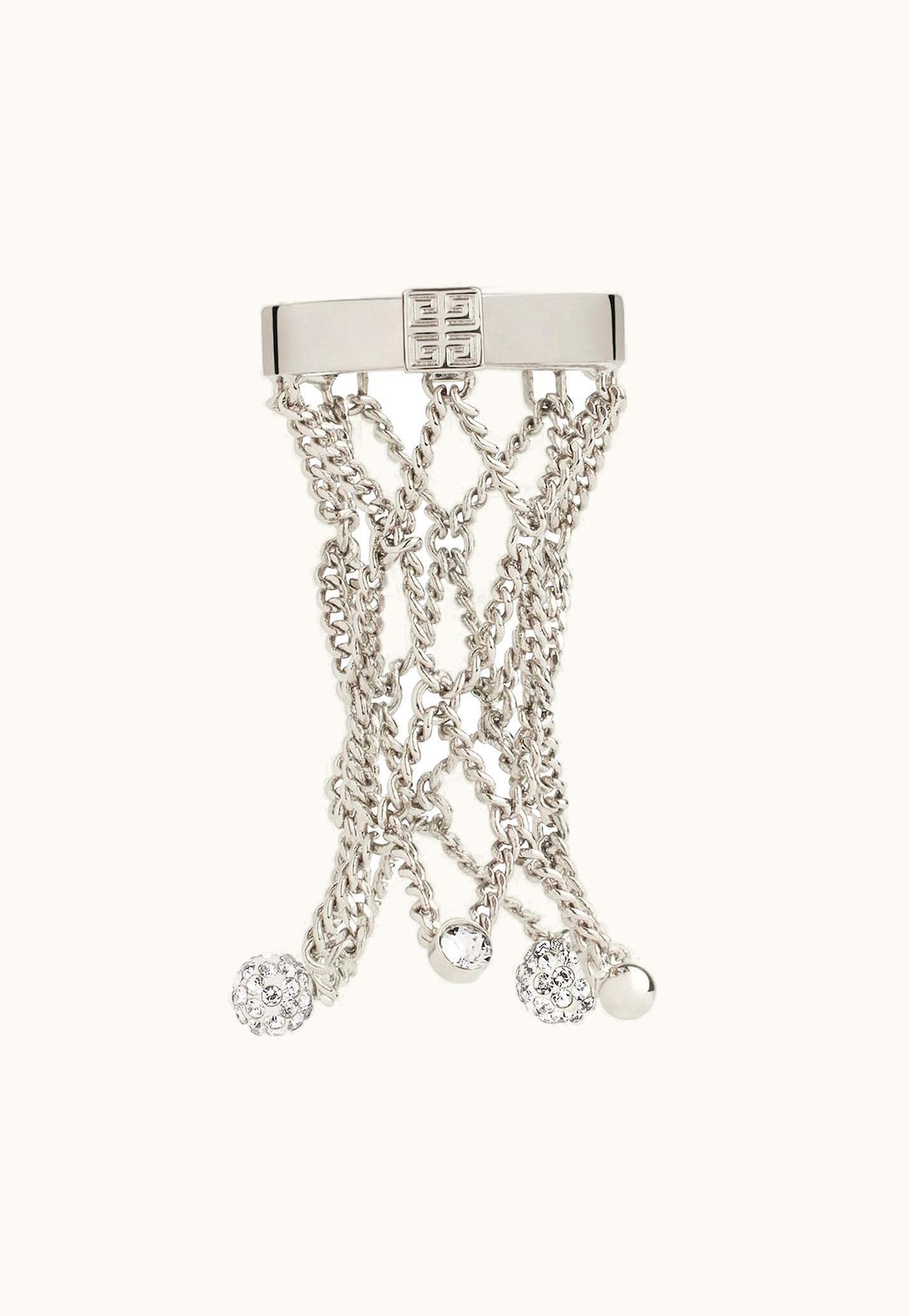 Givenchy Givenchy Pearling Ring In Metal With Pearls And Crystals - White / Silvery