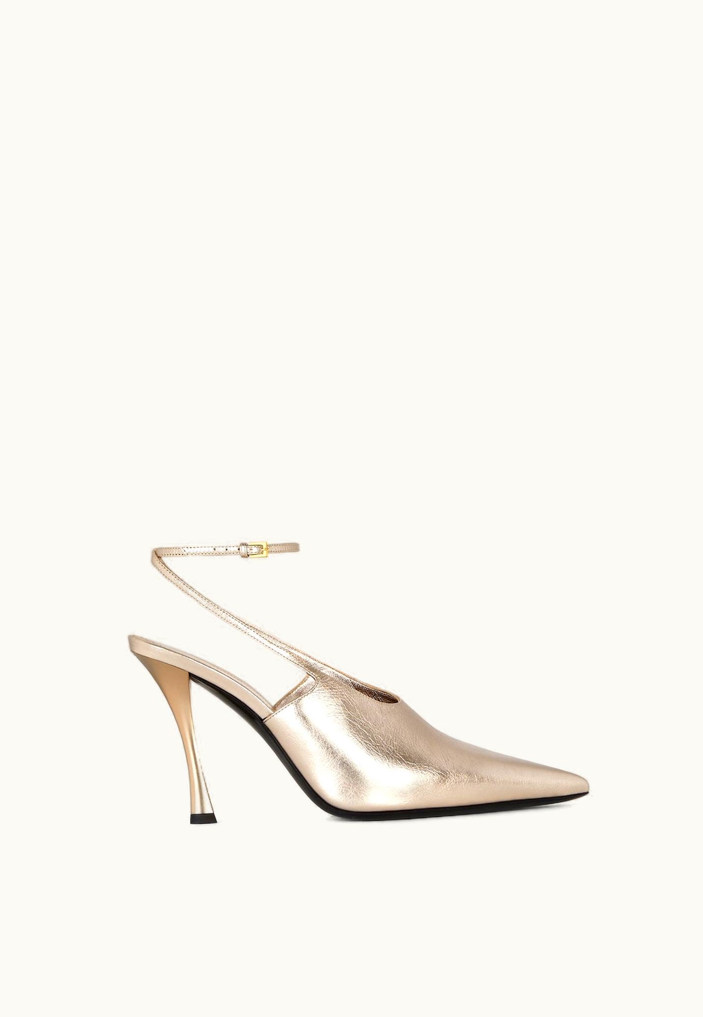 Givenchy Givenchy Show Slingbacks In Laminated Leather - Dusty Gold