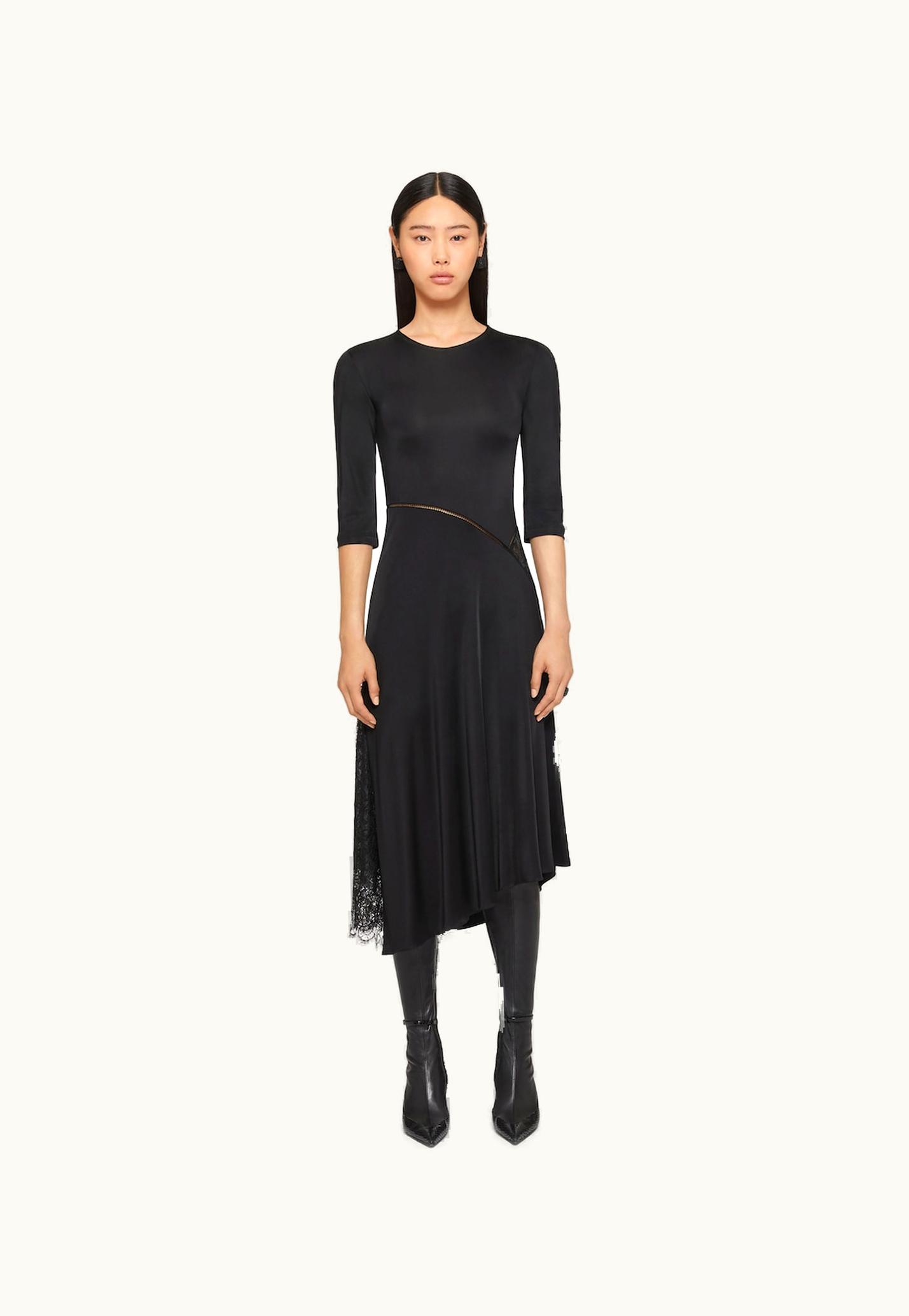 Givenchy Givenchy Dress In Jersey And Lace - Black