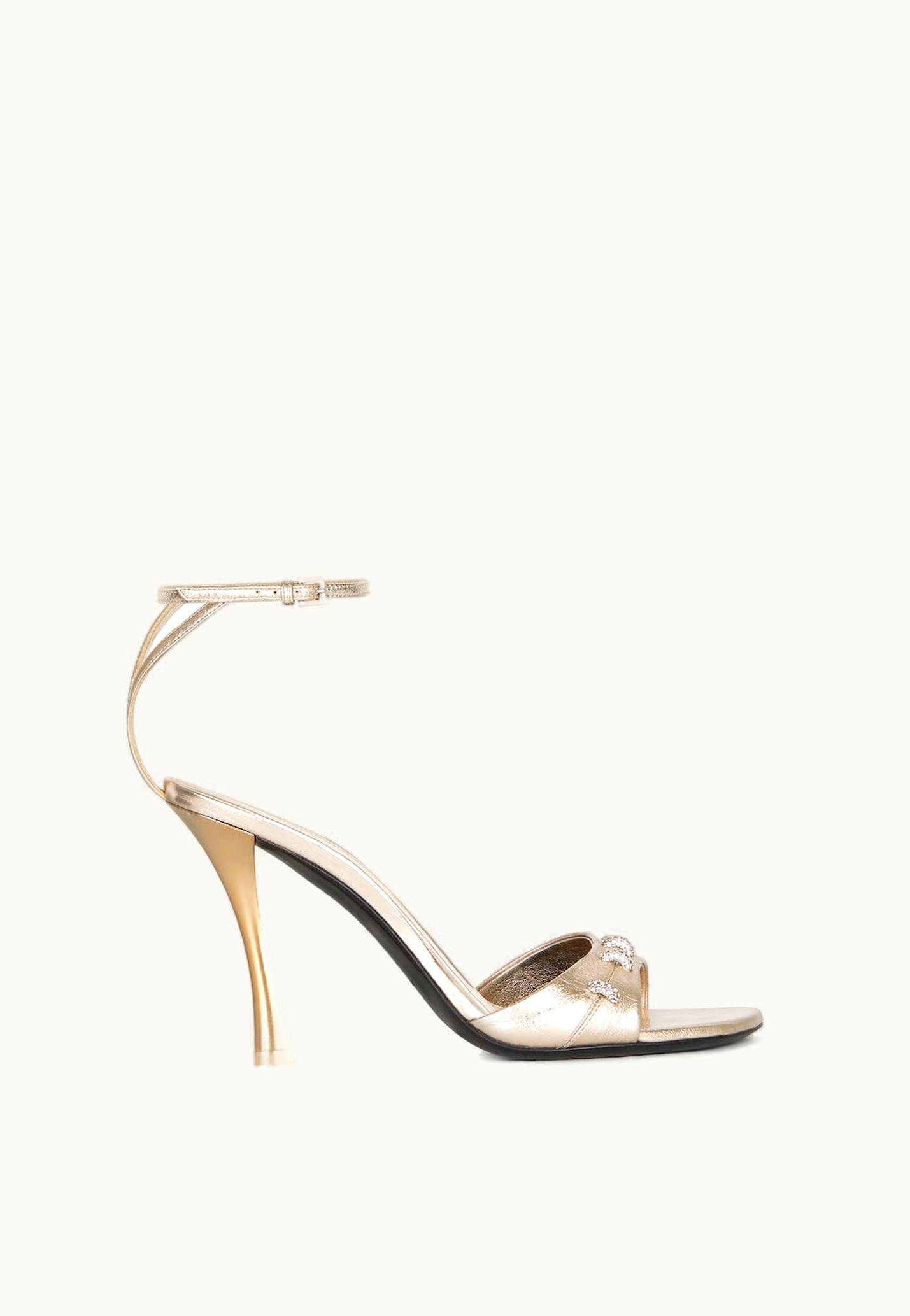 Givenchy Givenchy Stitch Sandals In Laminated Leather With Crystals - Dusty Gold DUSTY GOLD