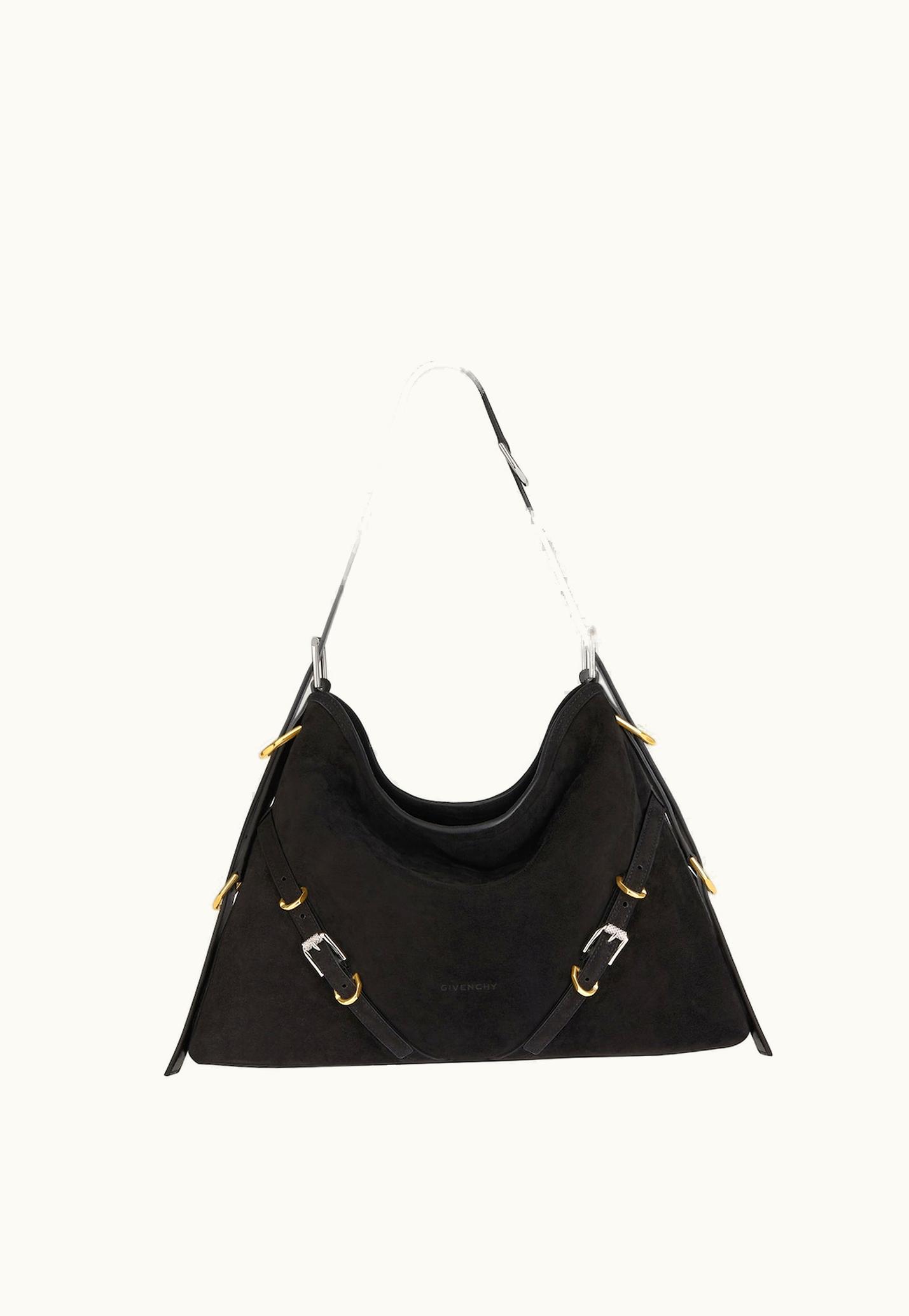 Givenchy Givenchy Medium Voyou Bag In Suede - Black BLACK
