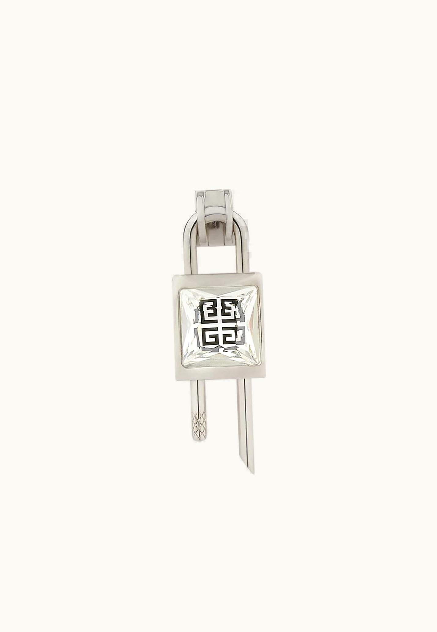 Givenchy Givenchy Mini Lock Ring In Metal With Crystal - Silvery