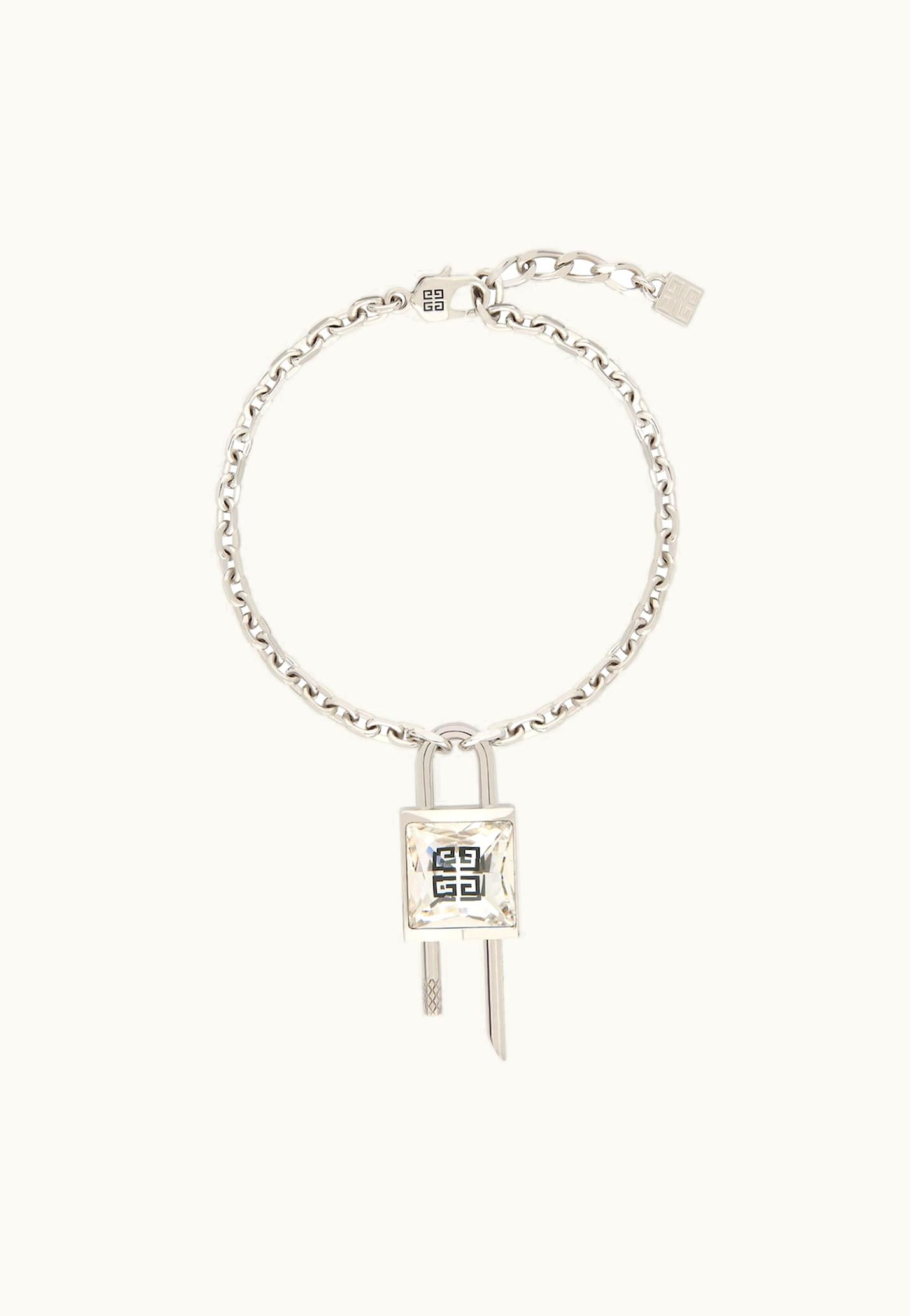 Givenchy Givenchy Mini Lock Bracelet In Metal With Crystal - Silvery
